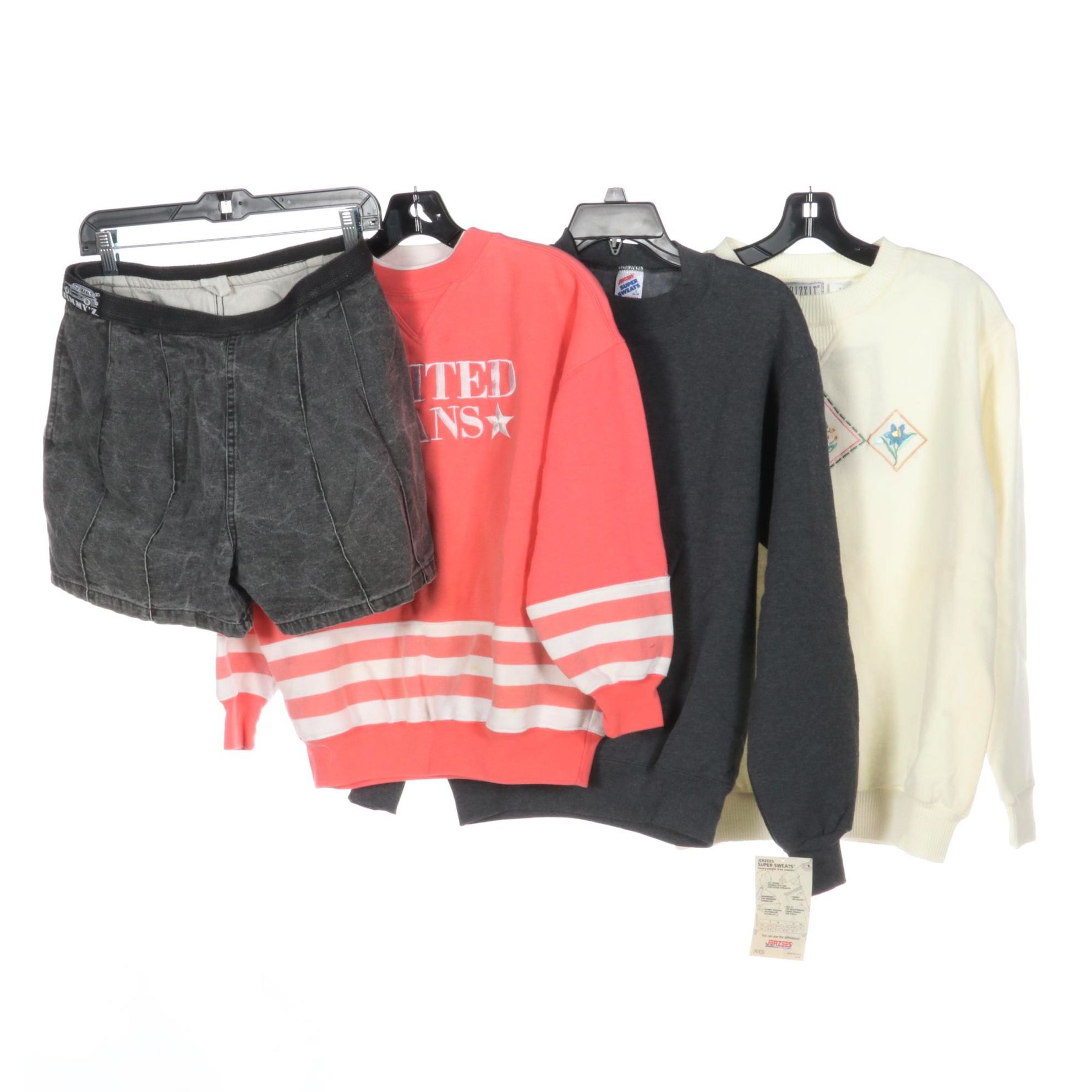 Jimmy'z Denim Shorts with Jerzees, Bizzit, and Limited Too Sweatshirts
