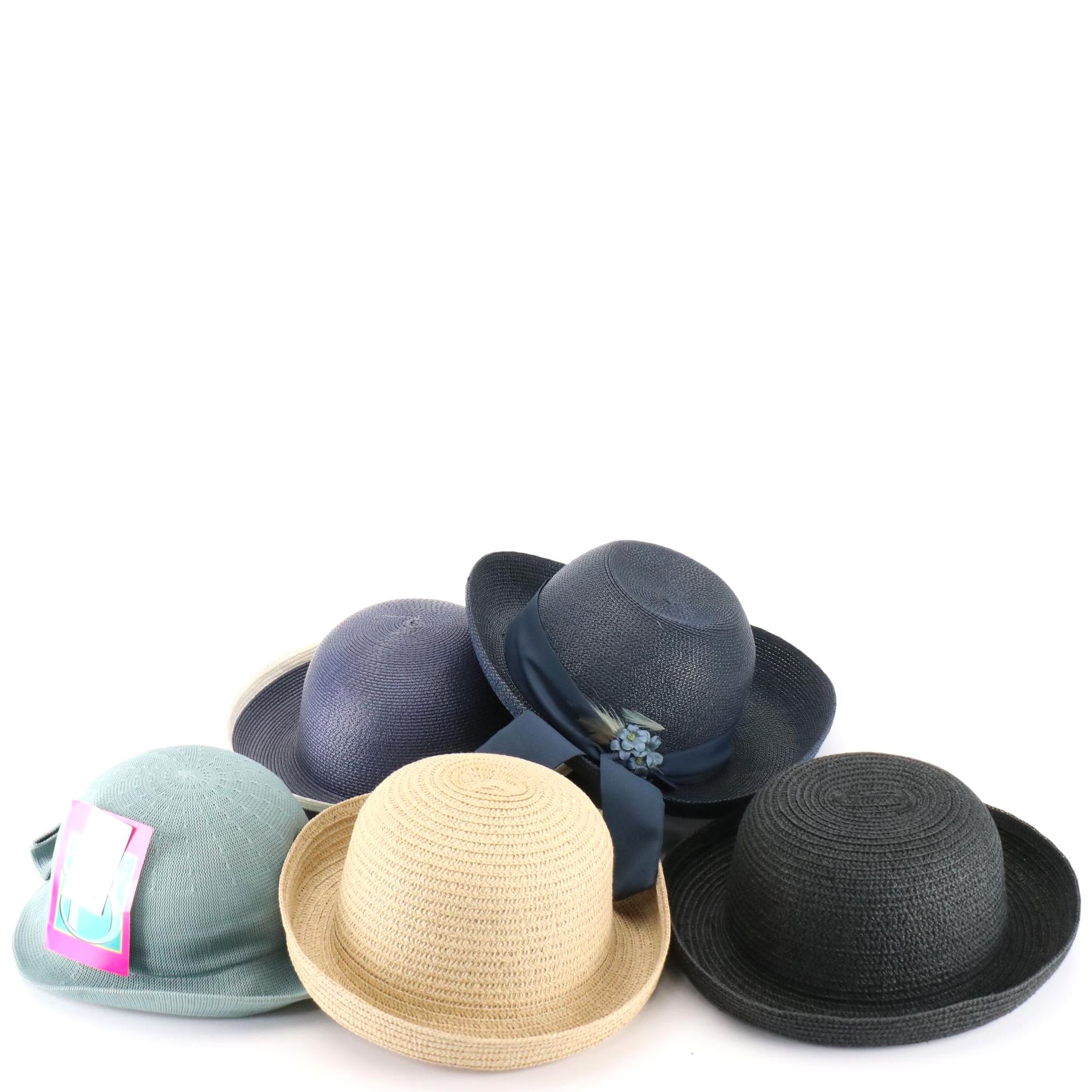 Frisco Bay Foldable Cloche with Betmar, Arlin, and More Woven Kettle Brim Hats