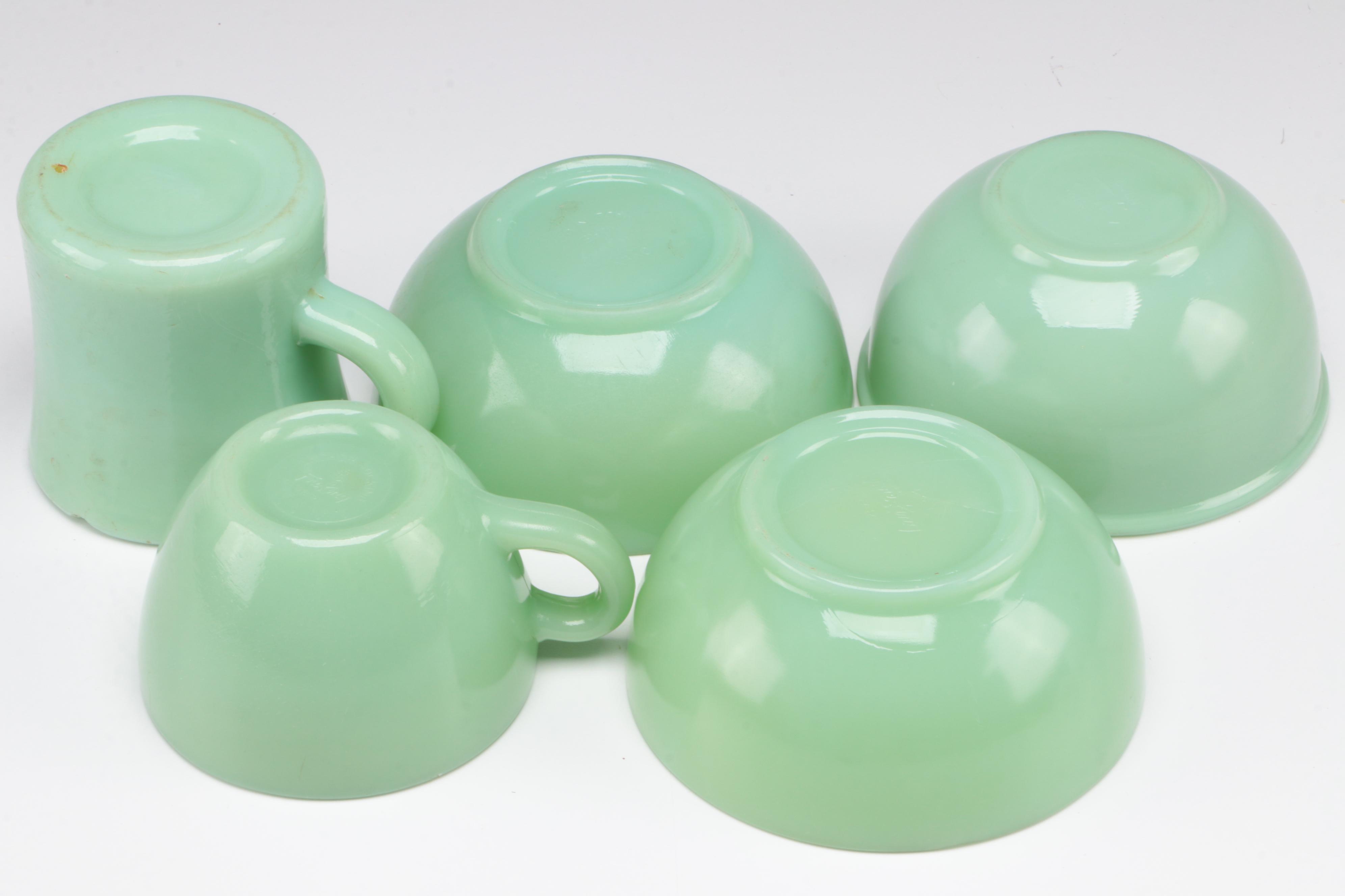 Anchor Hocking Fire-King "Swirl Jadeite Shell" and Other Jadeite Tableware