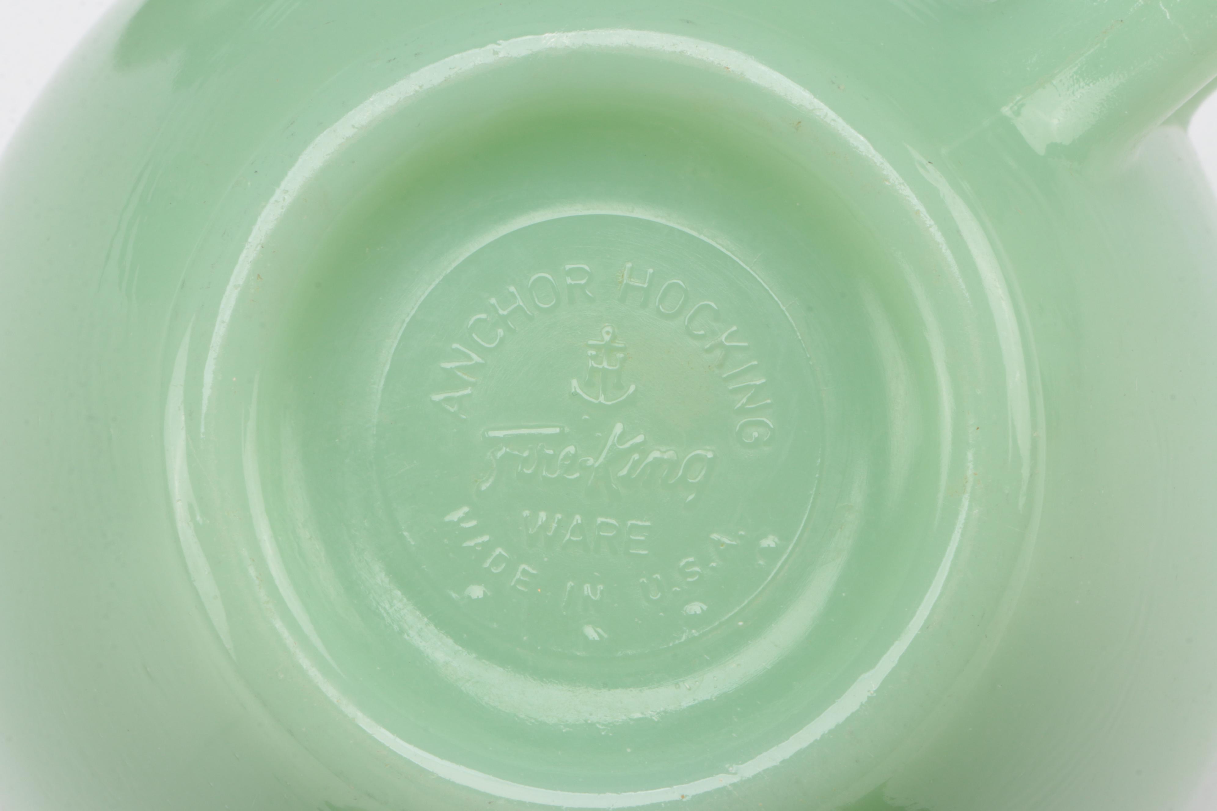 Anchor Hocking Fire-King "Swirl Jadeite Shell" and Other Jadeite Tableware