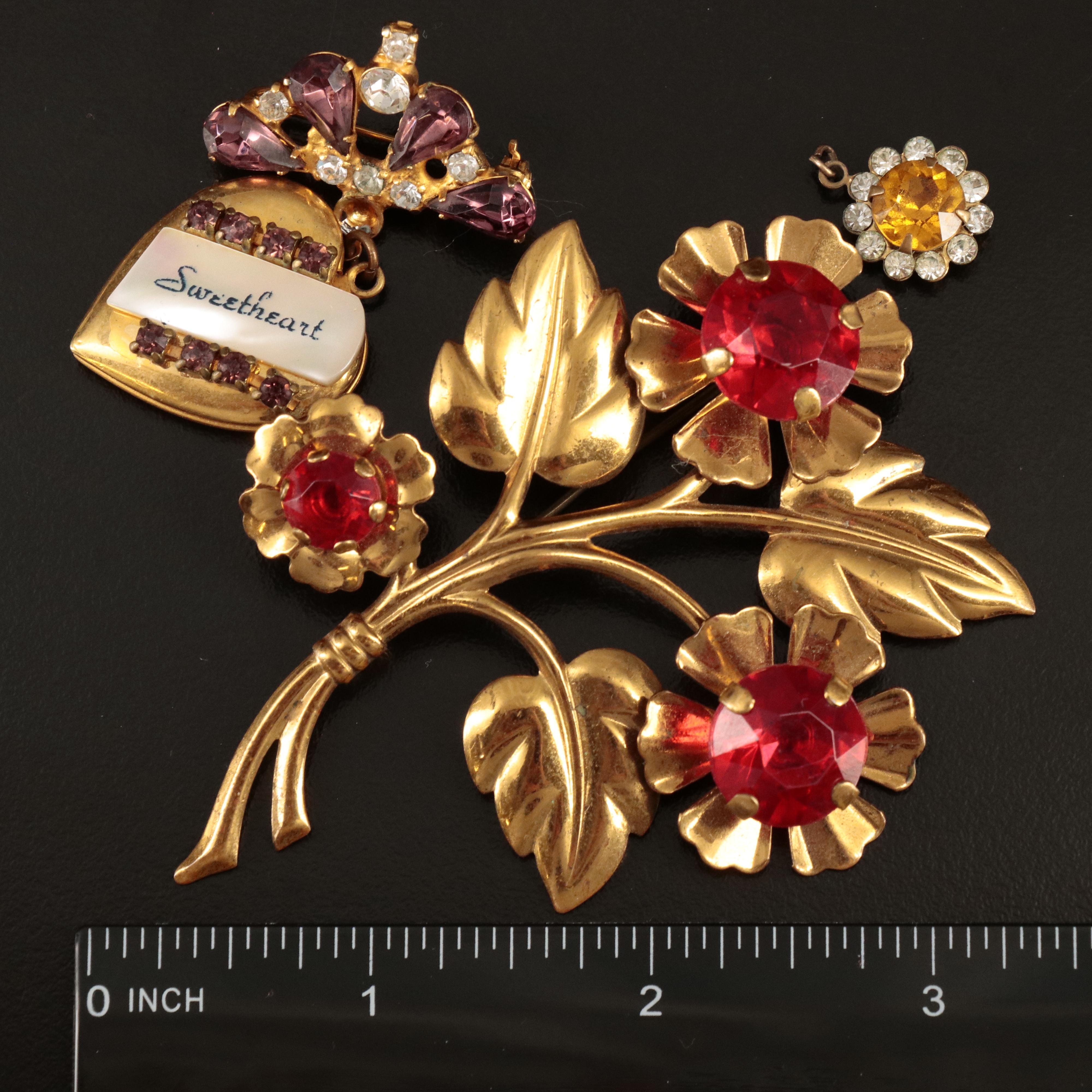 Retro Jewelry Collection Including Rhinestones