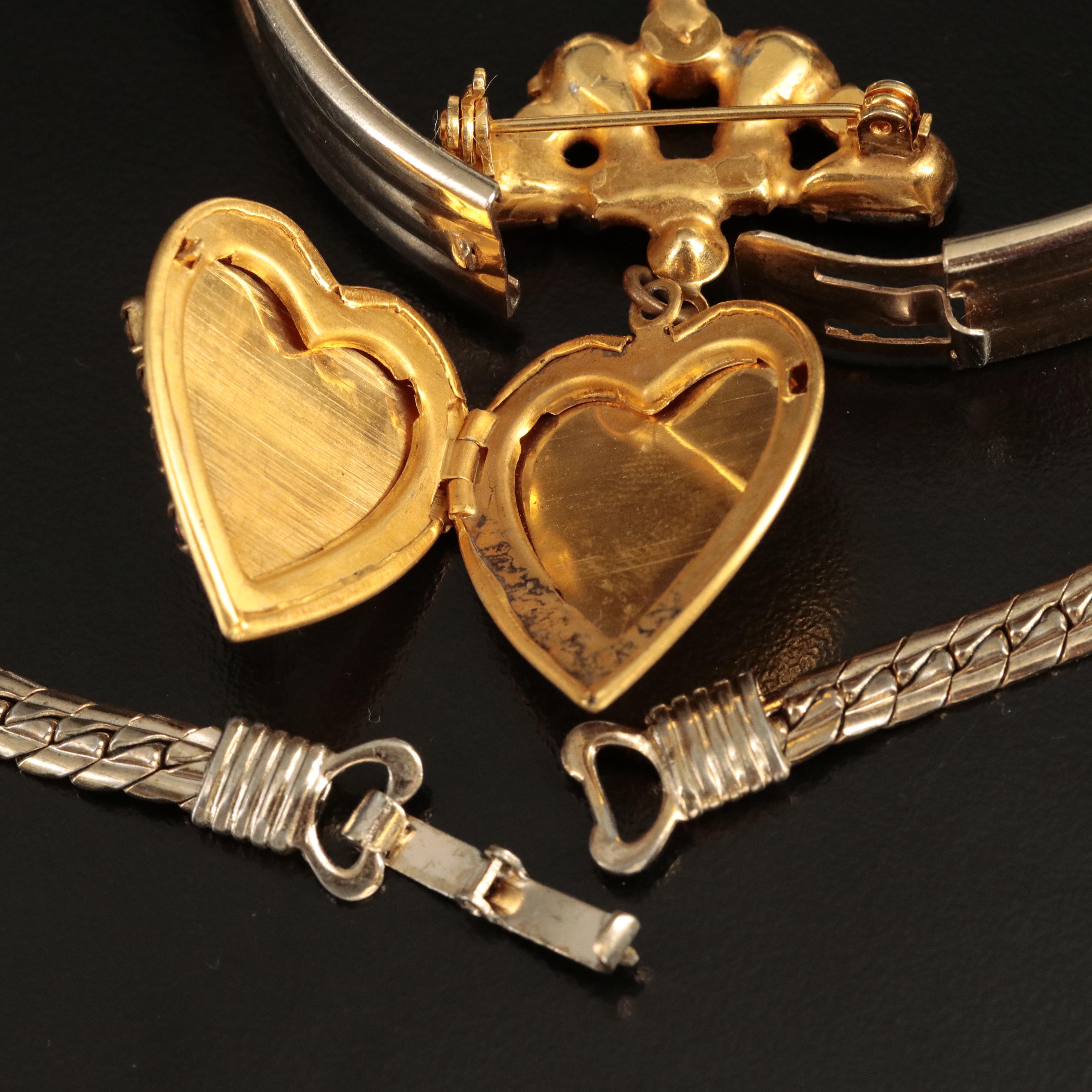 Retro Jewelry Collection Including Rhinestones