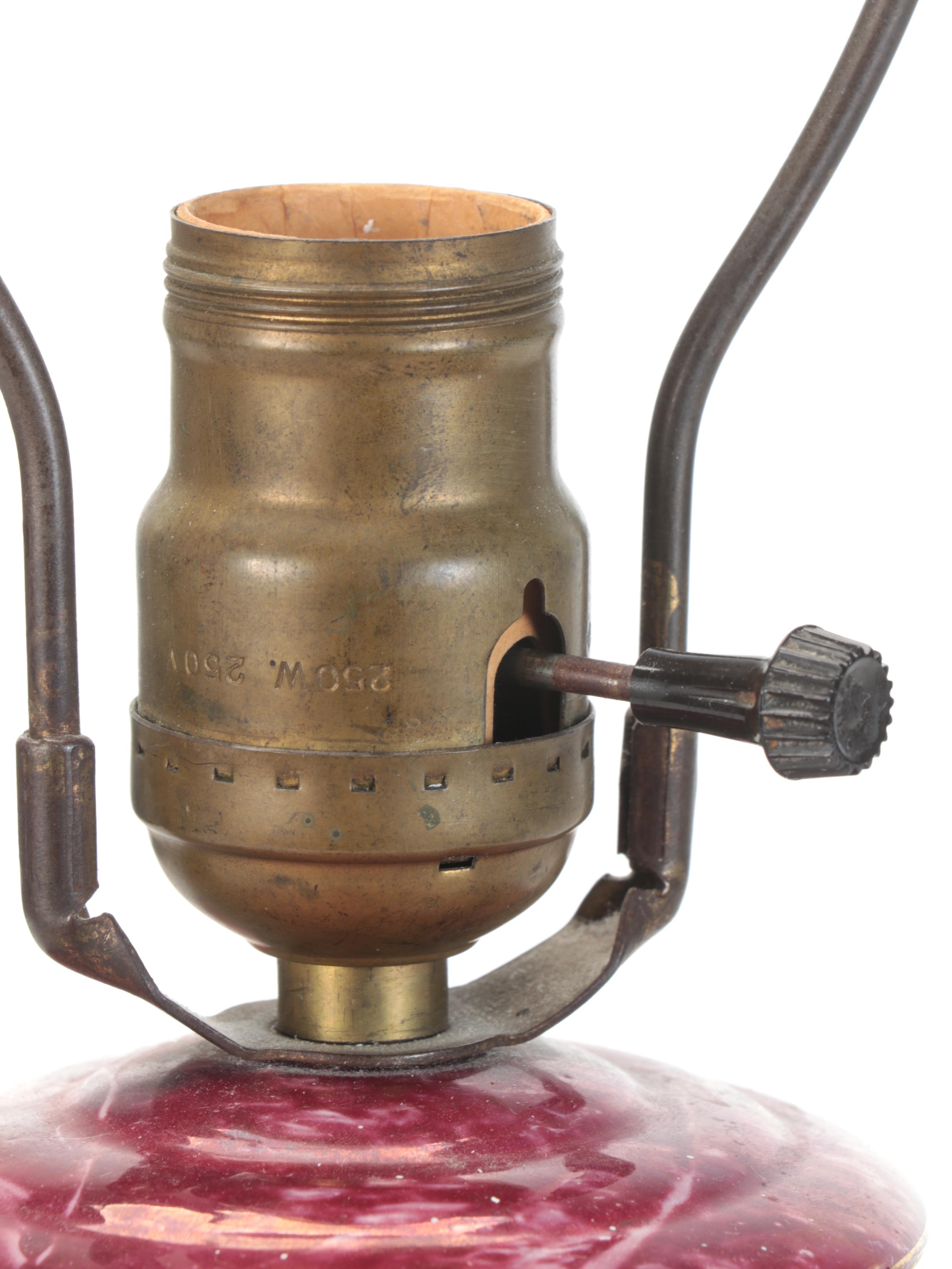 Chinese Woodblock Prints of Imperial Court with Ceramic Table Lamp and More