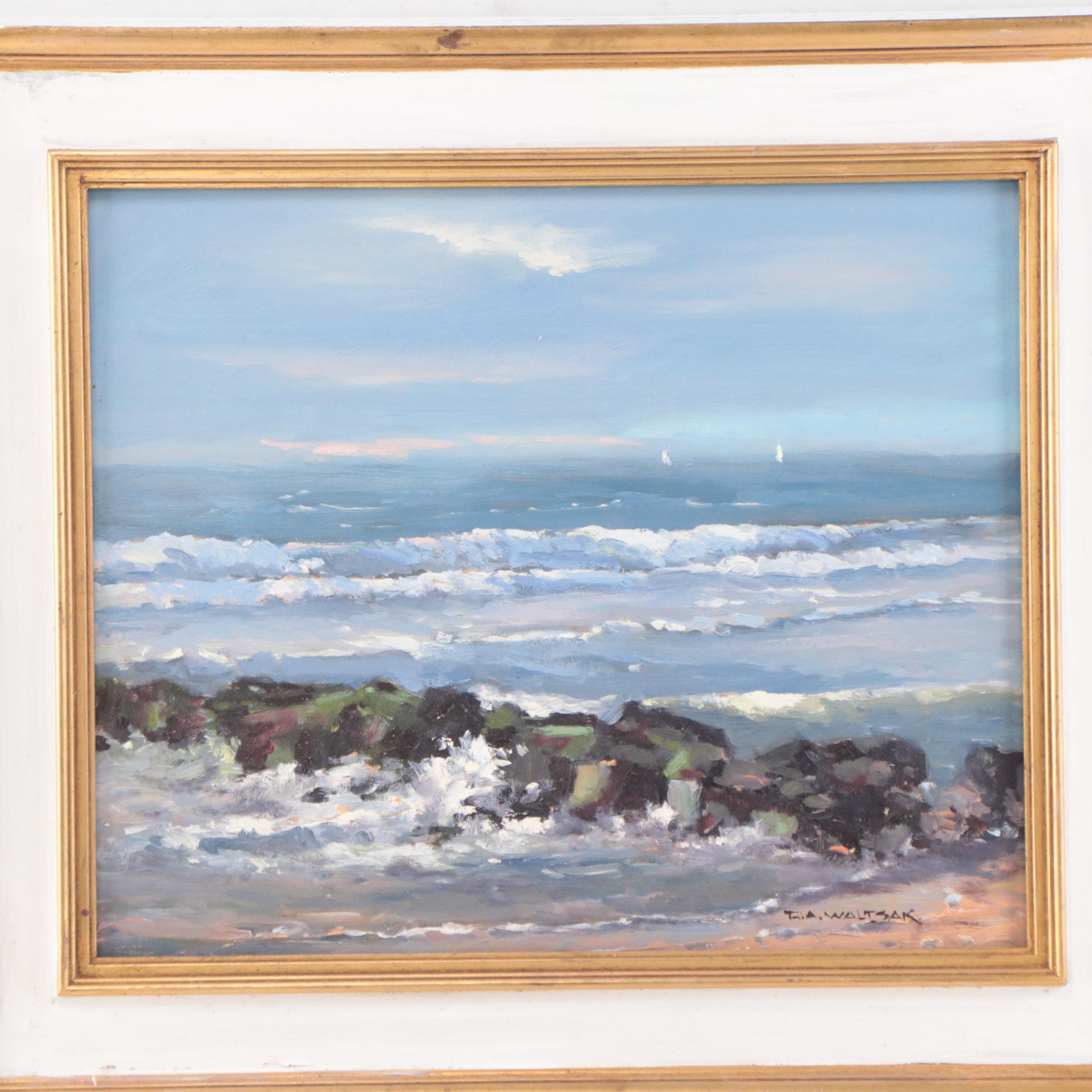 Robert Alan Waltsak Coastal Landscape Oil Painting