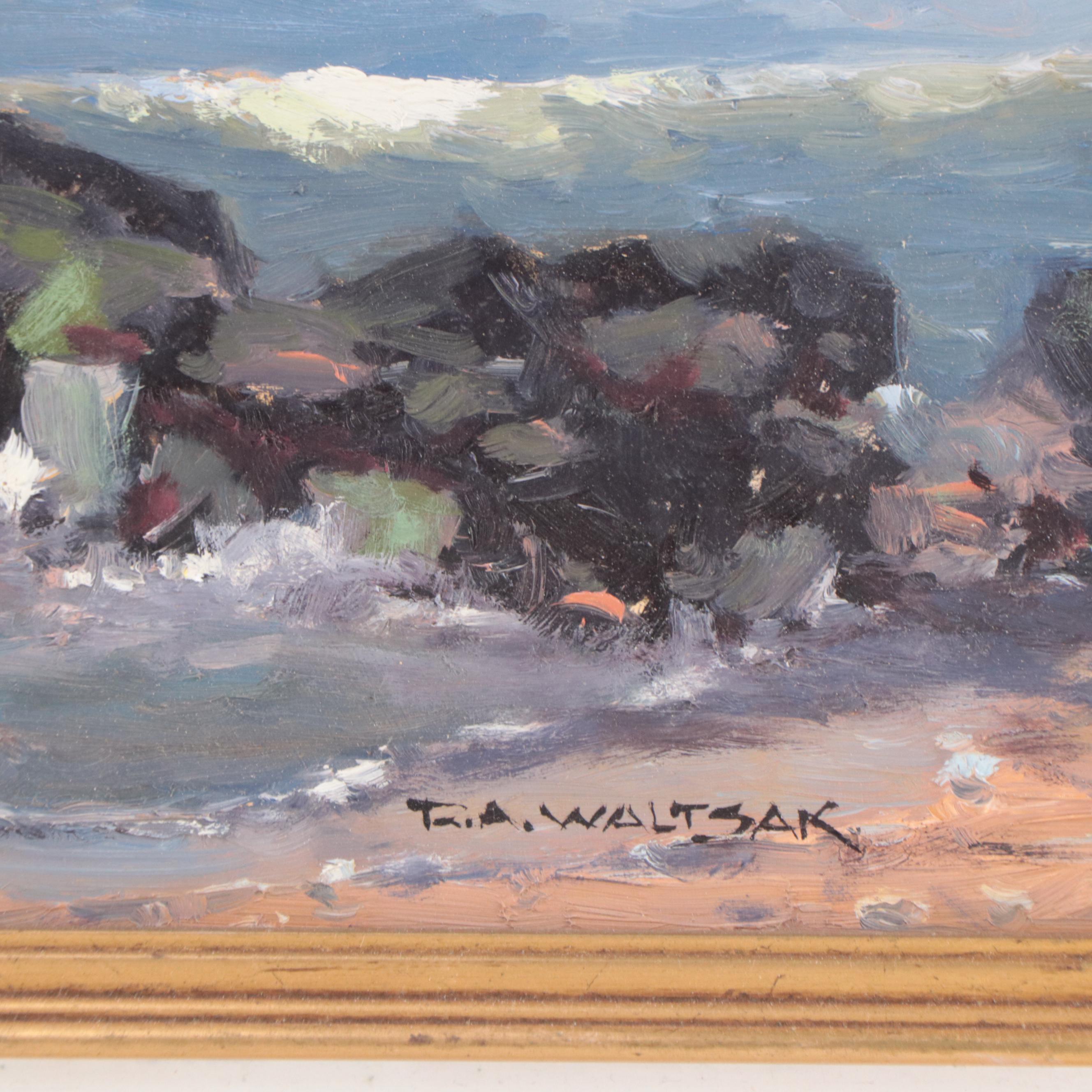 Robert Alan Waltsak Coastal Landscape Oil Painting