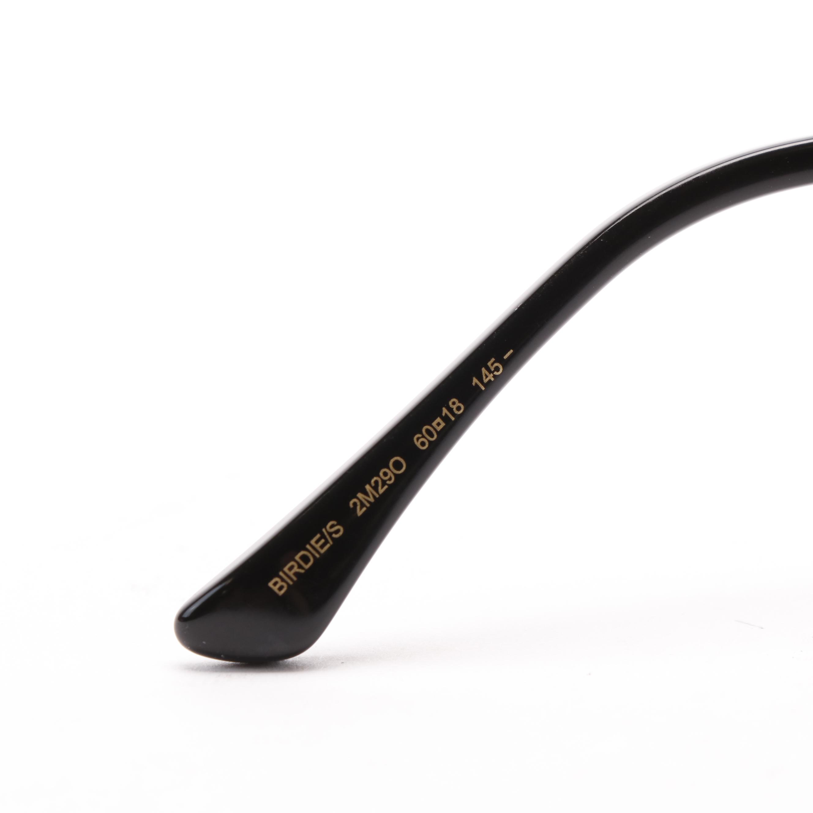 Jimmy Choo BIRDIE/S Black and Gold Round Sunglasses with Case