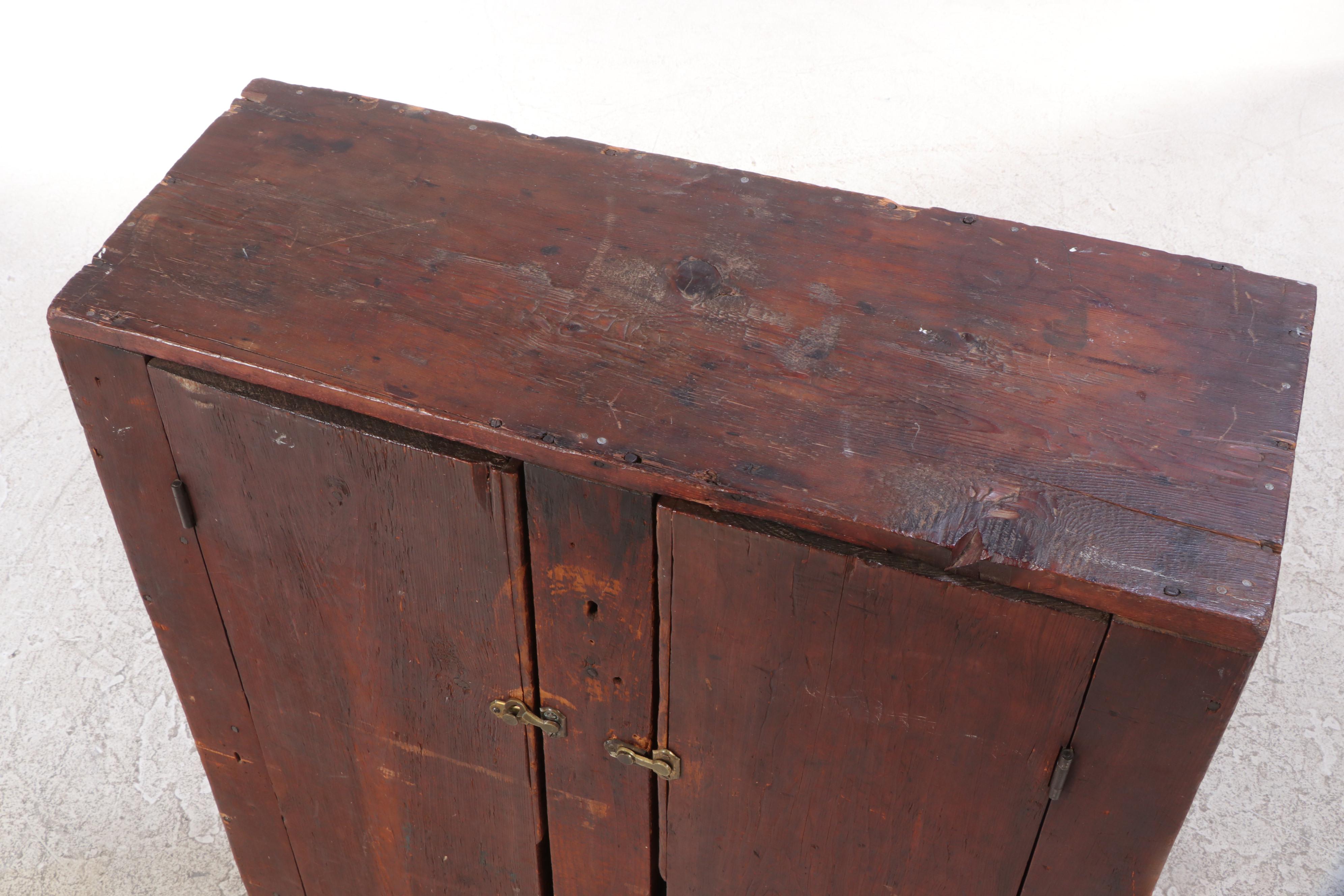 American Primitive Pine and Poplar Cabinet, 19th Century