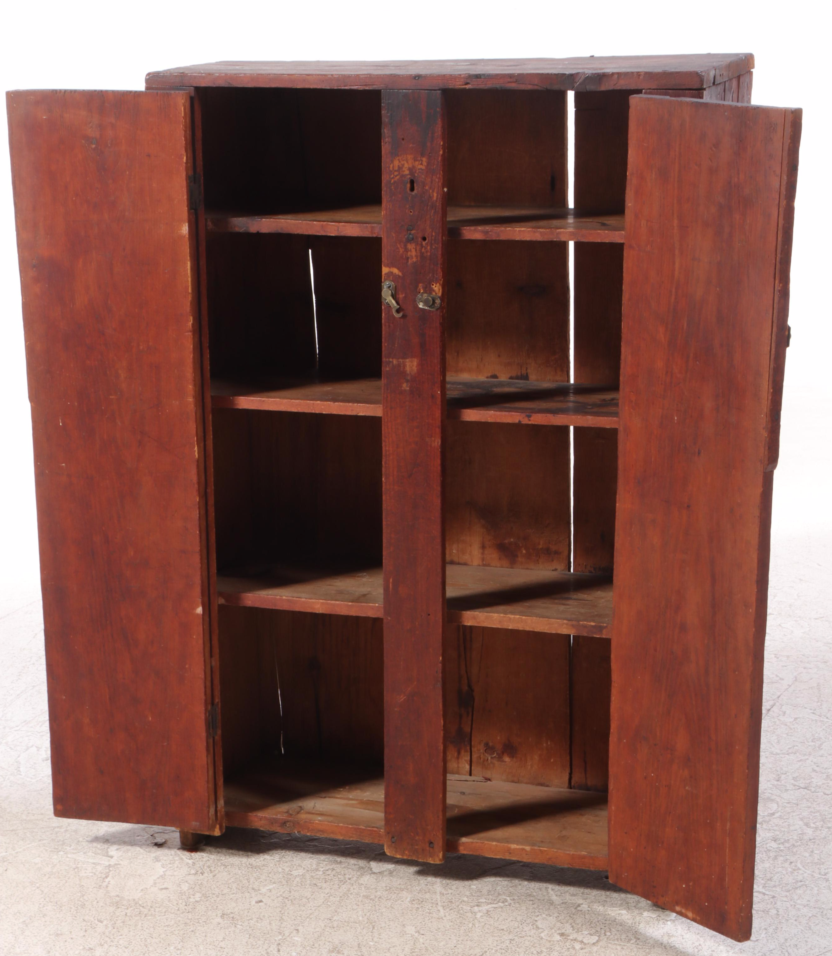American Primitive Pine and Poplar Cabinet, 19th Century