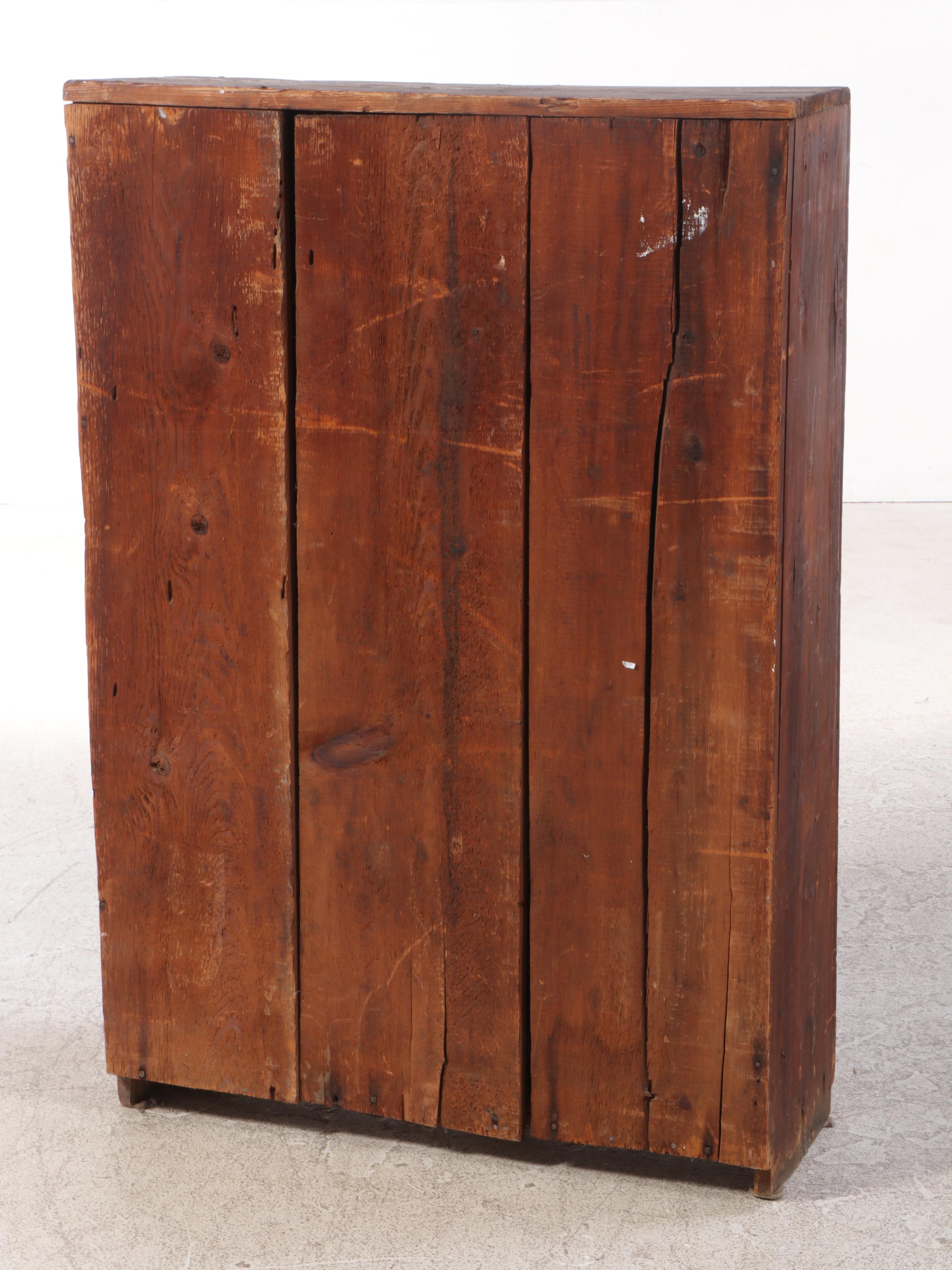 American Primitive Pine and Poplar Cabinet, 19th Century