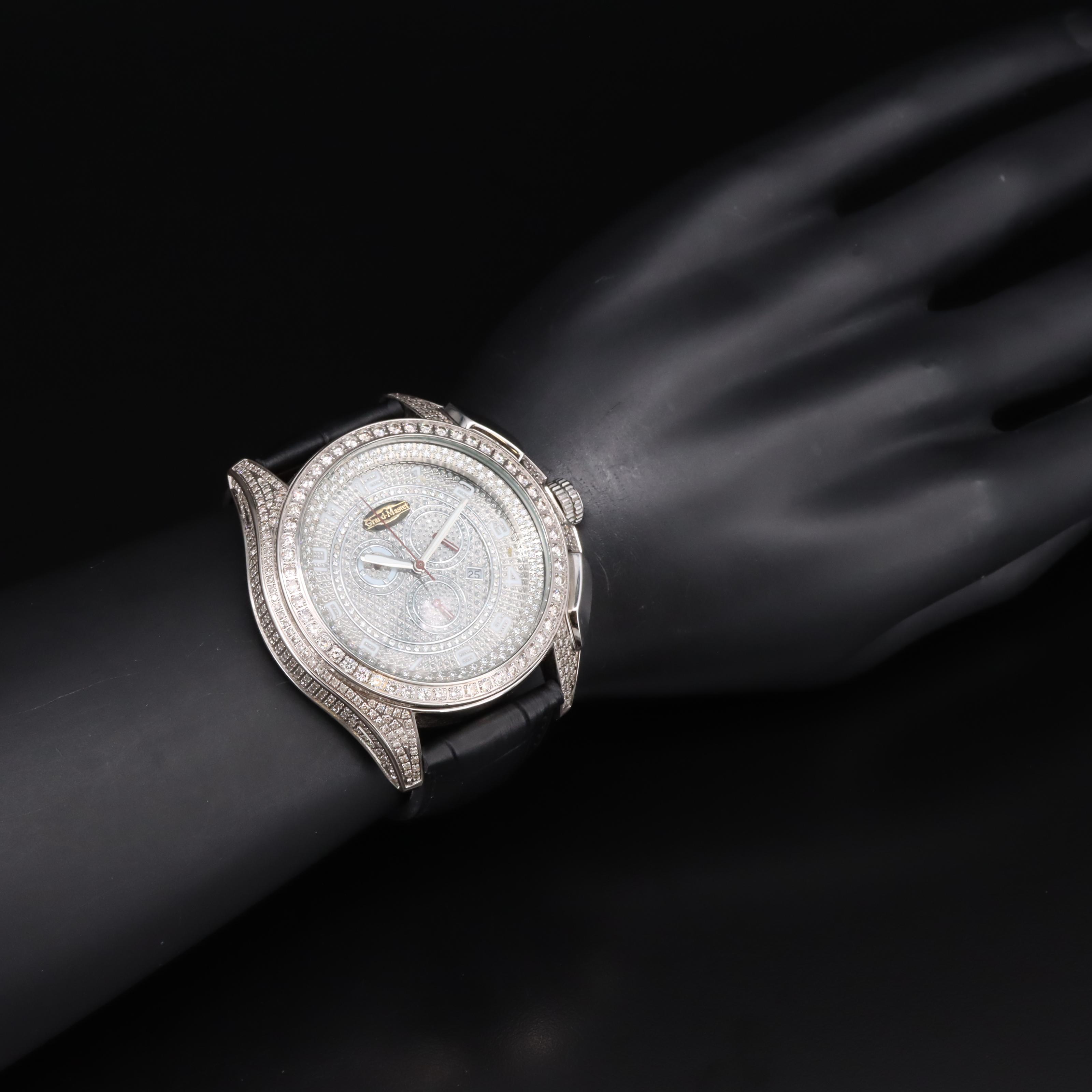 4.00 CTW Diamond Luxuarman Grand-Master Limited Edition Watch