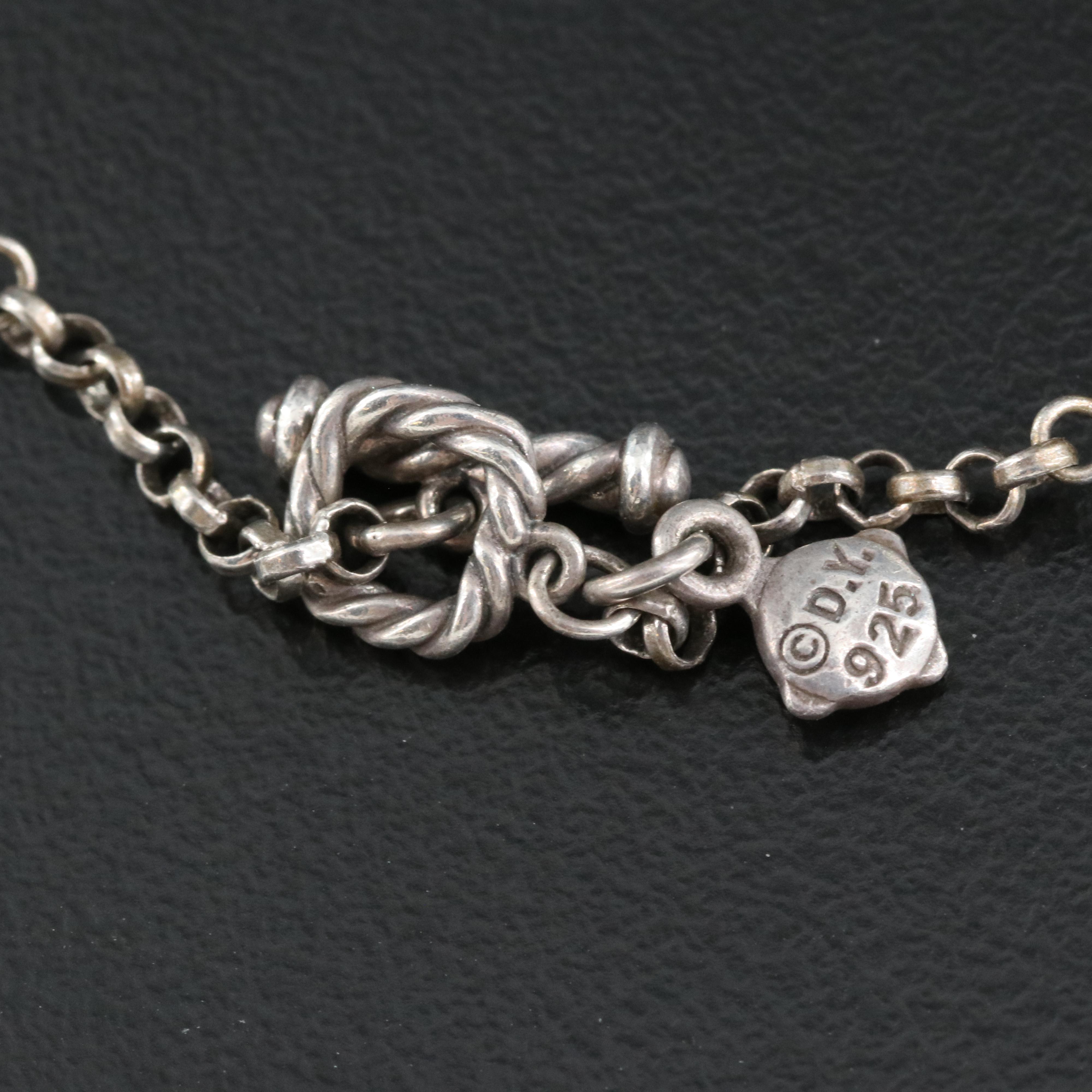 David Yurman "Calde" Sterling Smoky Quartz Station Necklace