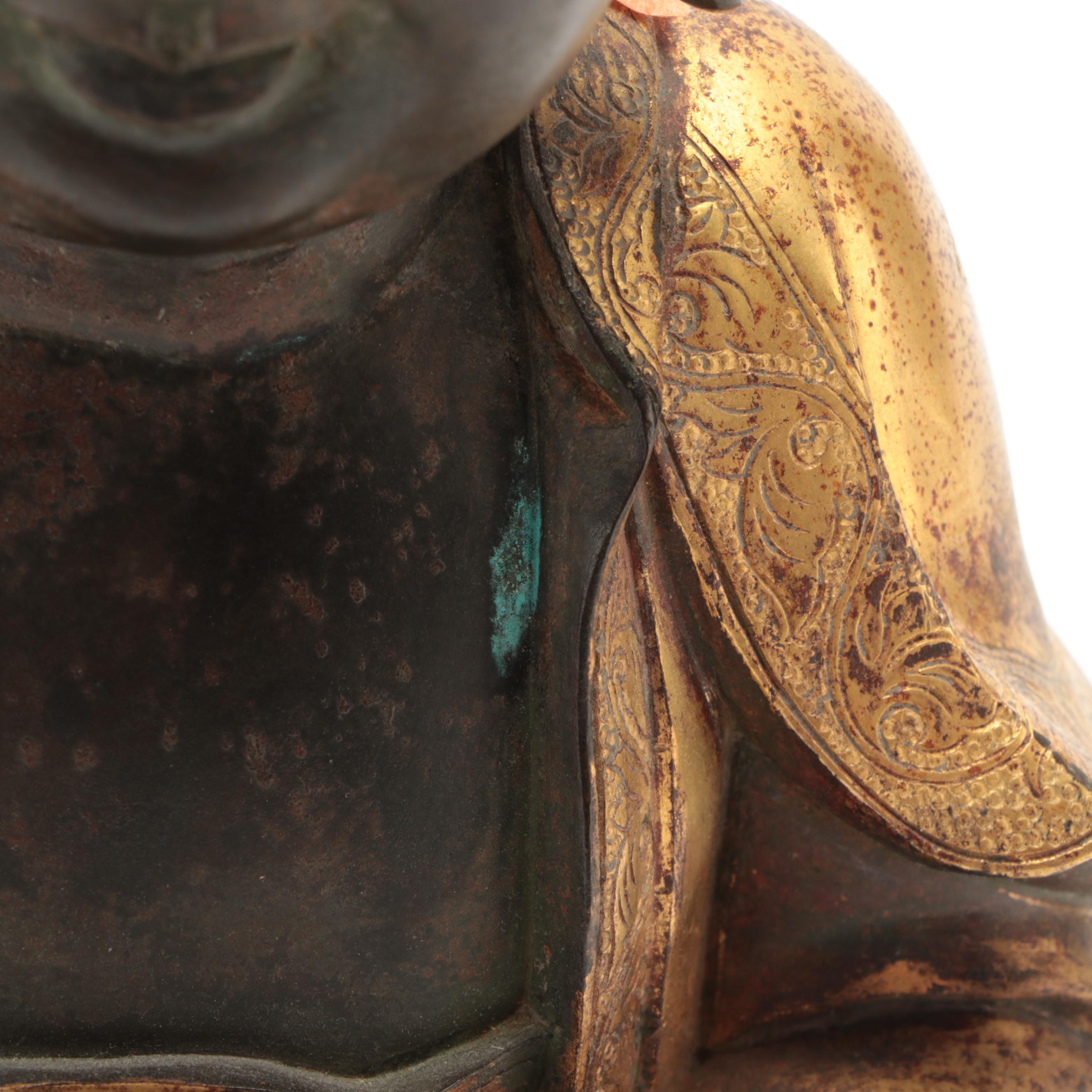 Chinese Gilt Bronze Buddha Sculpture in Dhyana Mudra