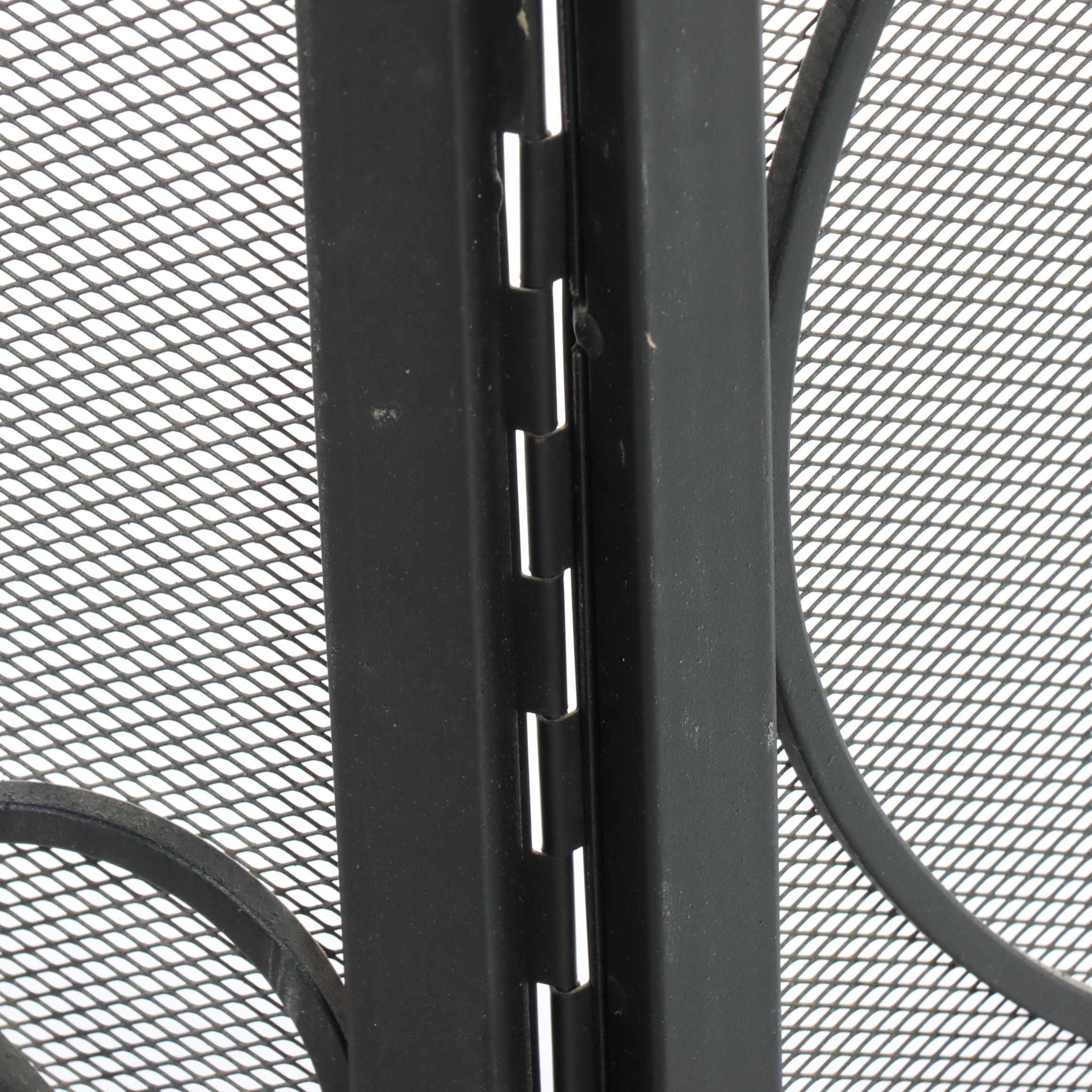 Two Iron and Wire Mesh Fire Screens, Incl. Ana Reza-Hadden for Crate and Barrel