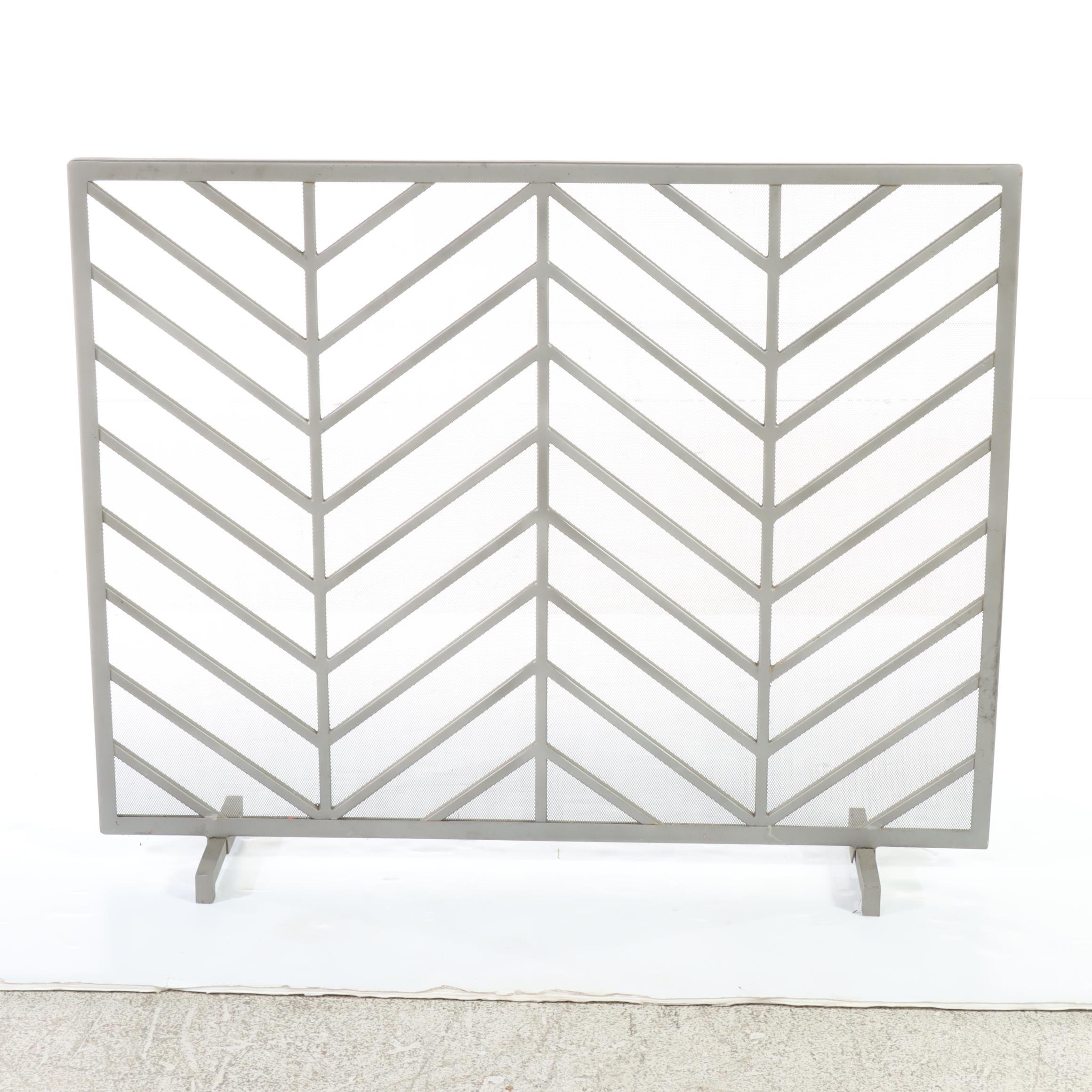 Two Iron and Wire Mesh Fire Screens, Incl. Ana Reza-Hadden for Crate and Barrel