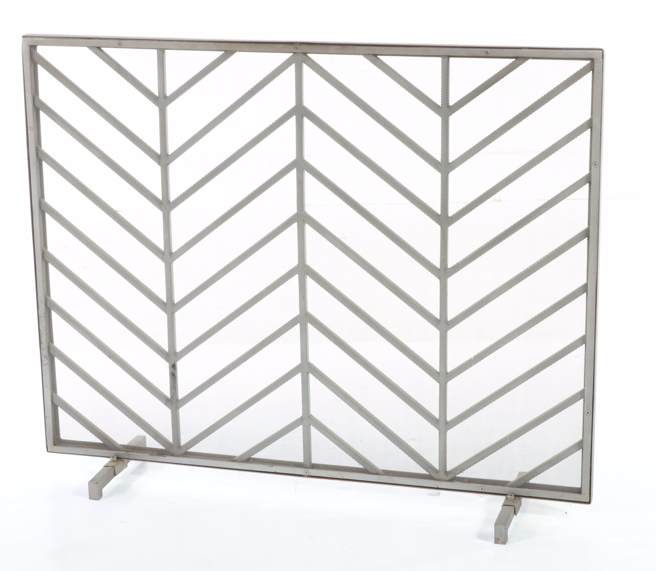 Two Iron and Wire Mesh Fire Screens, Incl. Ana Reza-Hadden for Crate and Barrel
