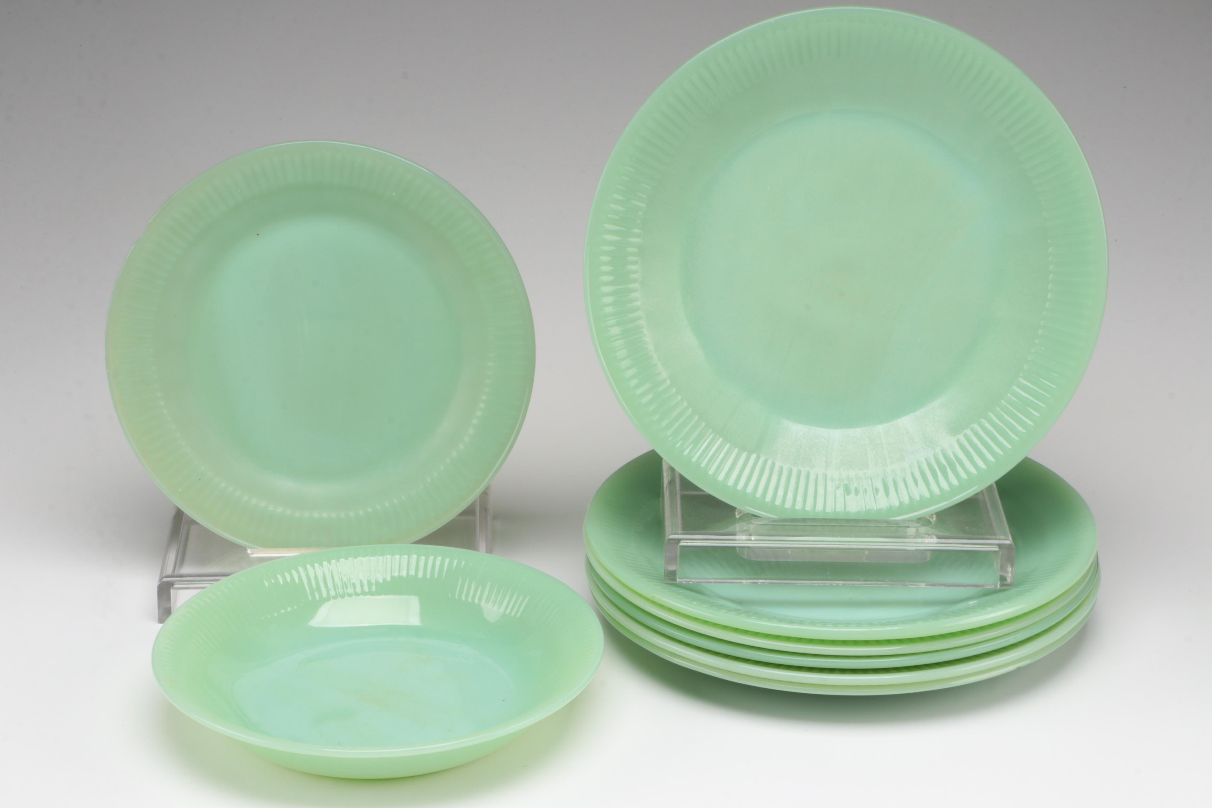 Anchor Hocking Fire-King "Jane Ray" and Other Jadeite Glass Dinnerware