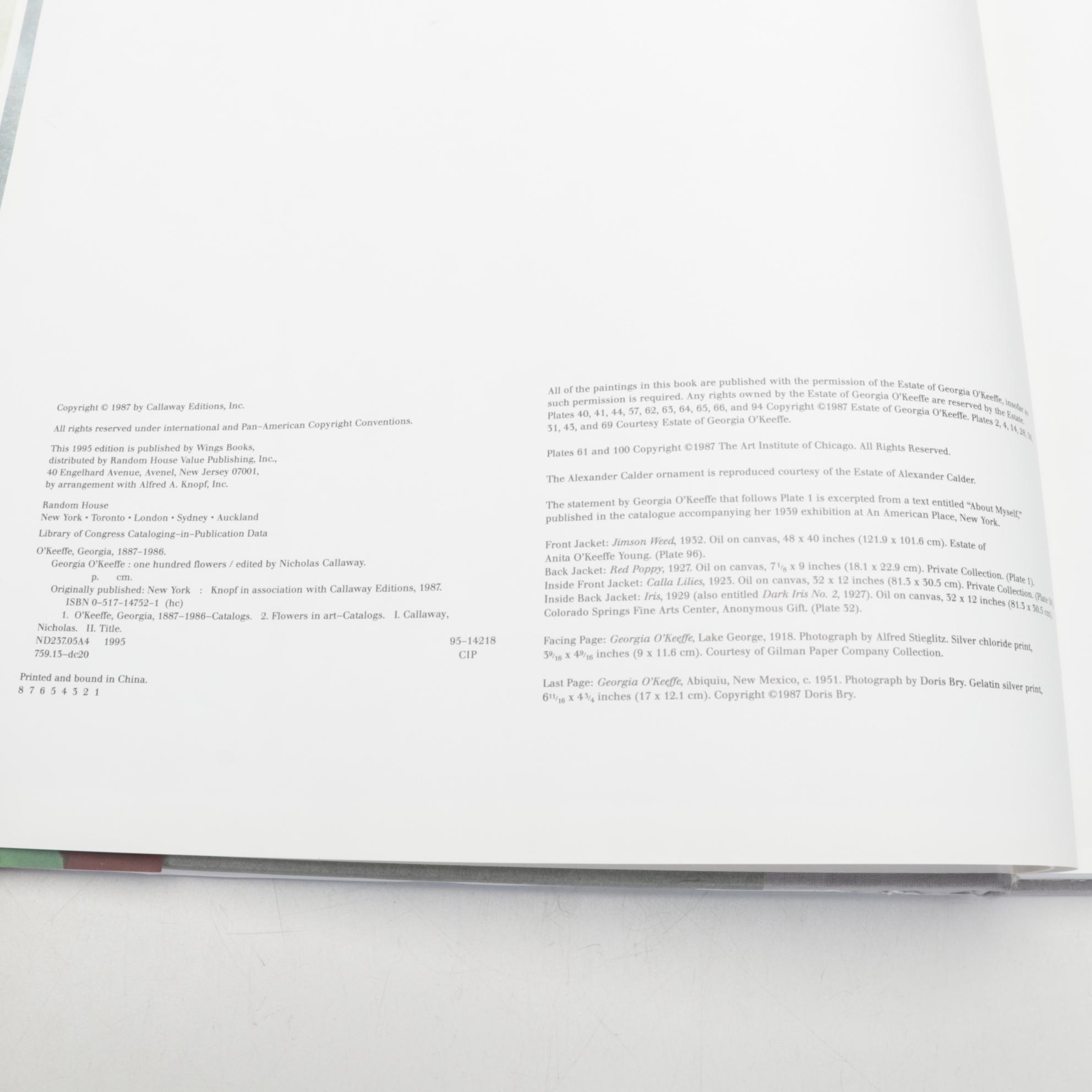 First Edition Thus "Georgia O'Keeffe: One Hundred Flowers" and More