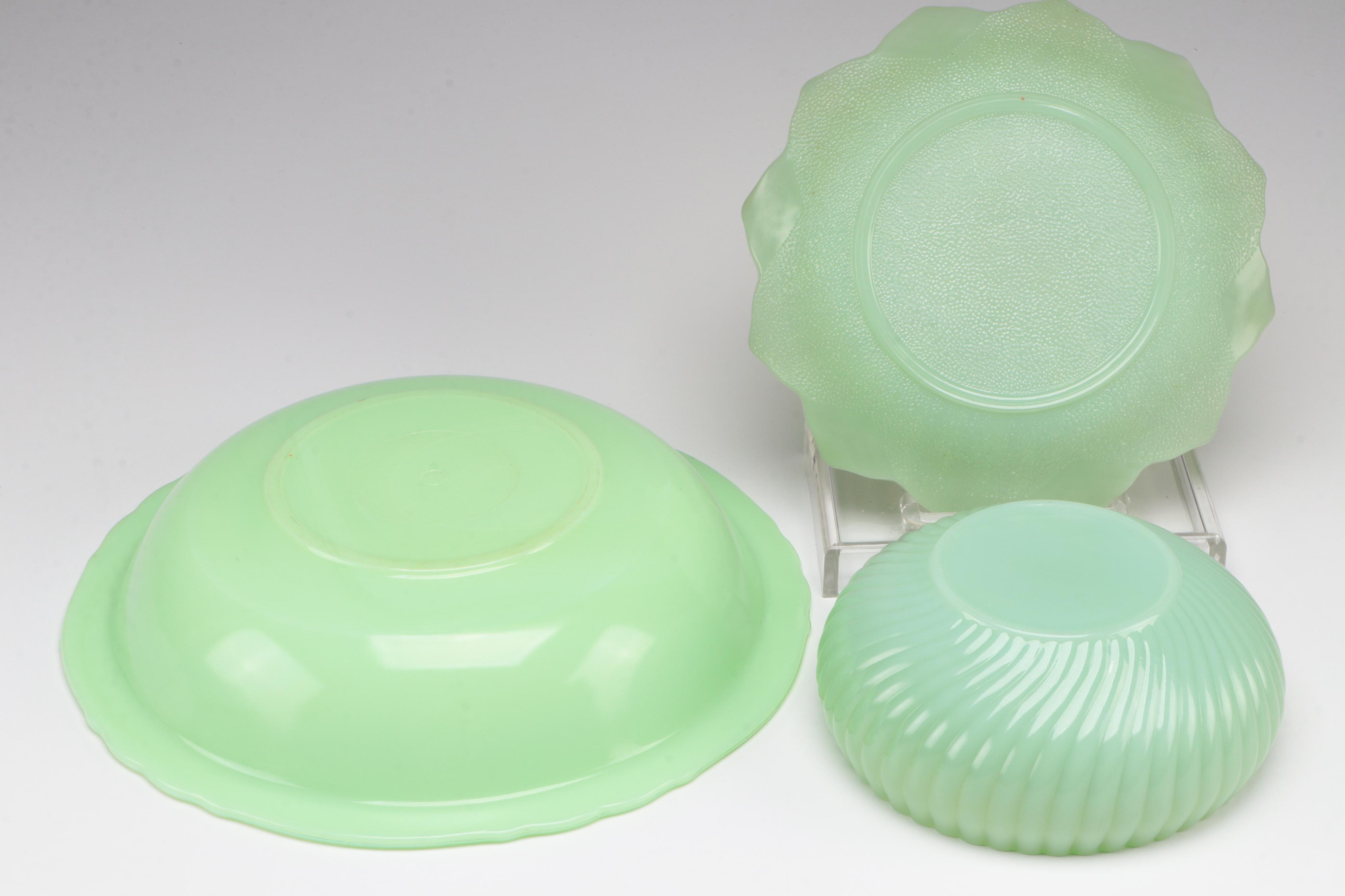 Anchor Hocking Fire-King "Jane Ray" and Other Jadeite Glass Dinnerware