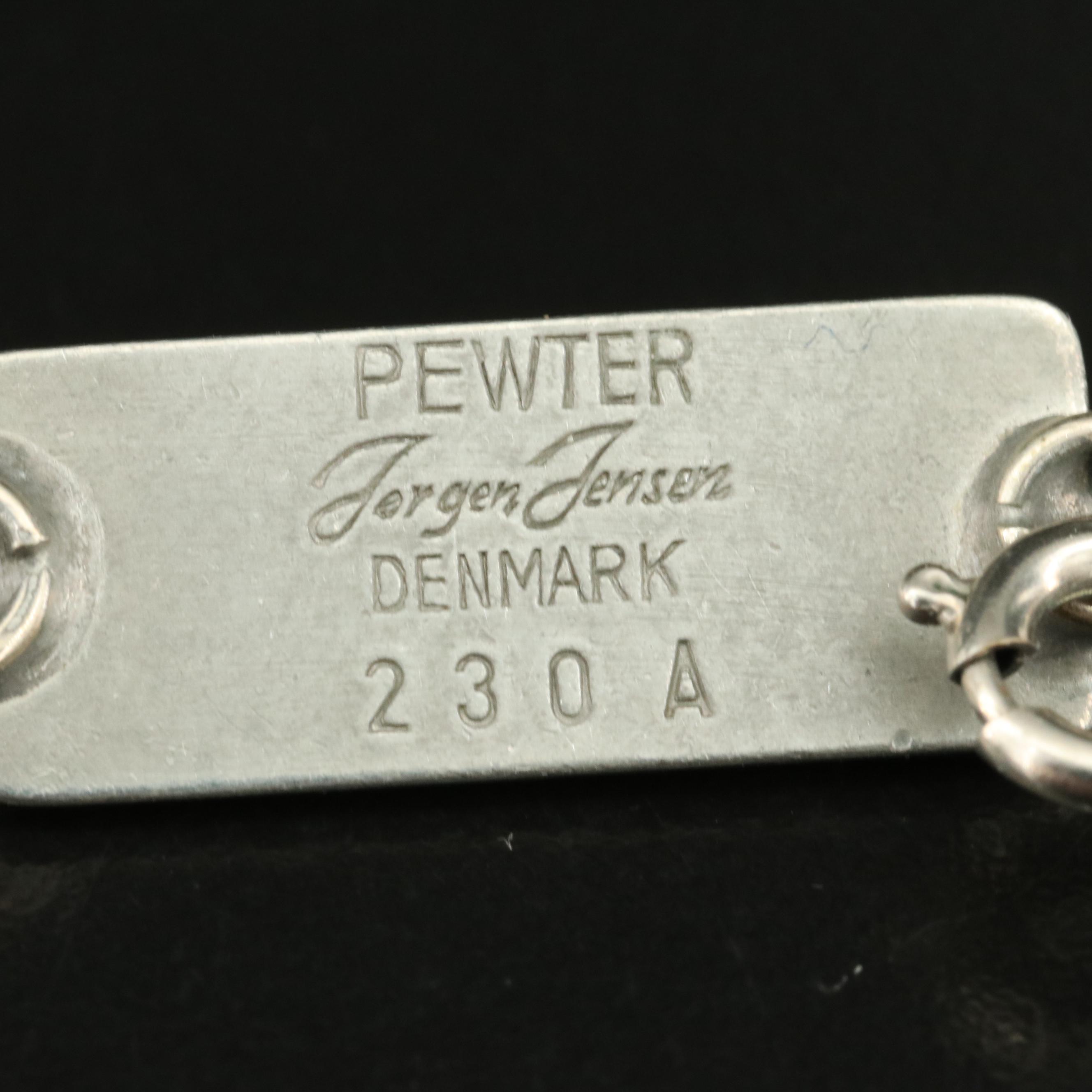 Jorgen Jensen Pewter Necklace and Bracelet Set