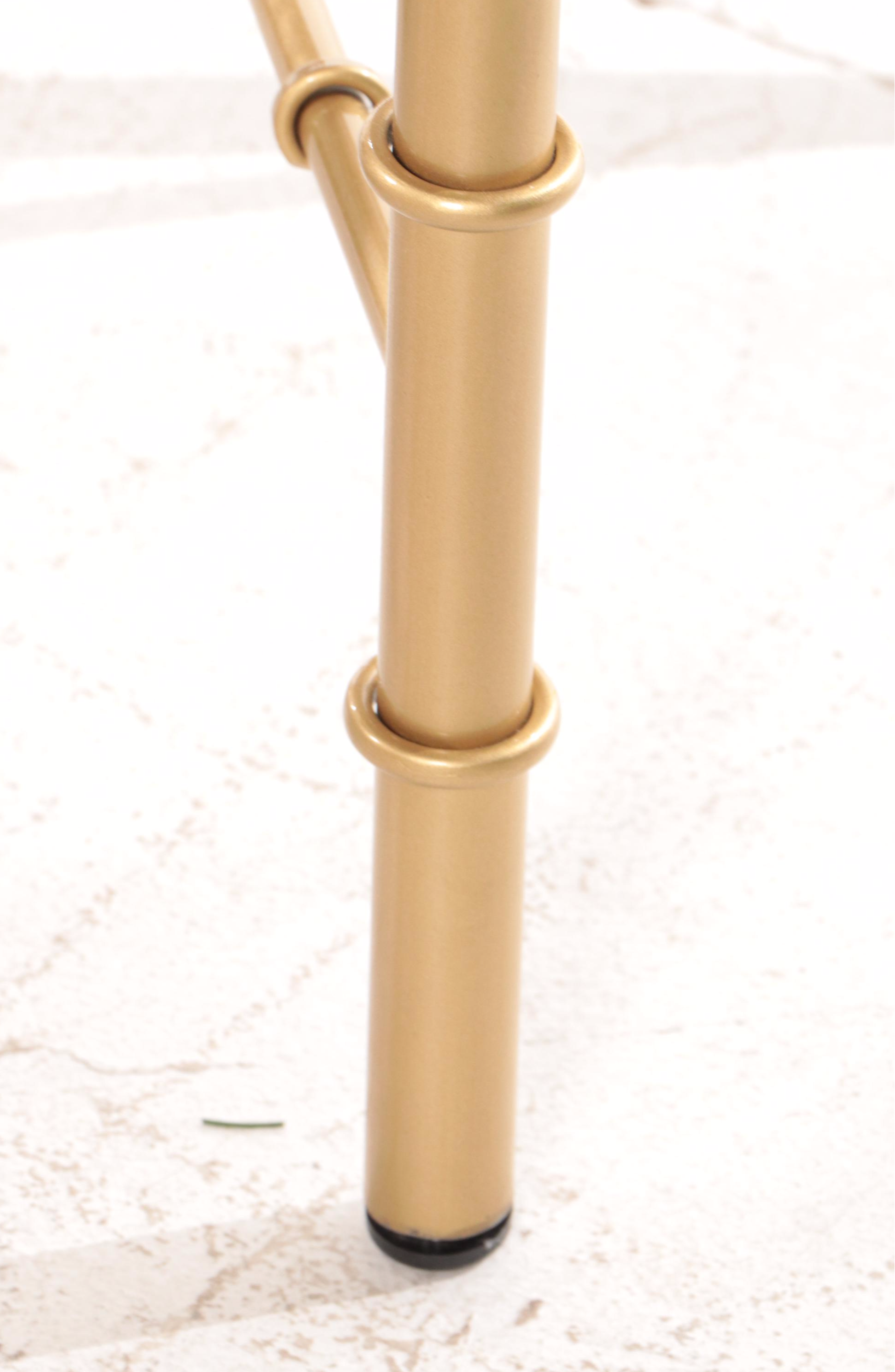 Six Chippendale Style Gold-Painted Metal Side Chairs