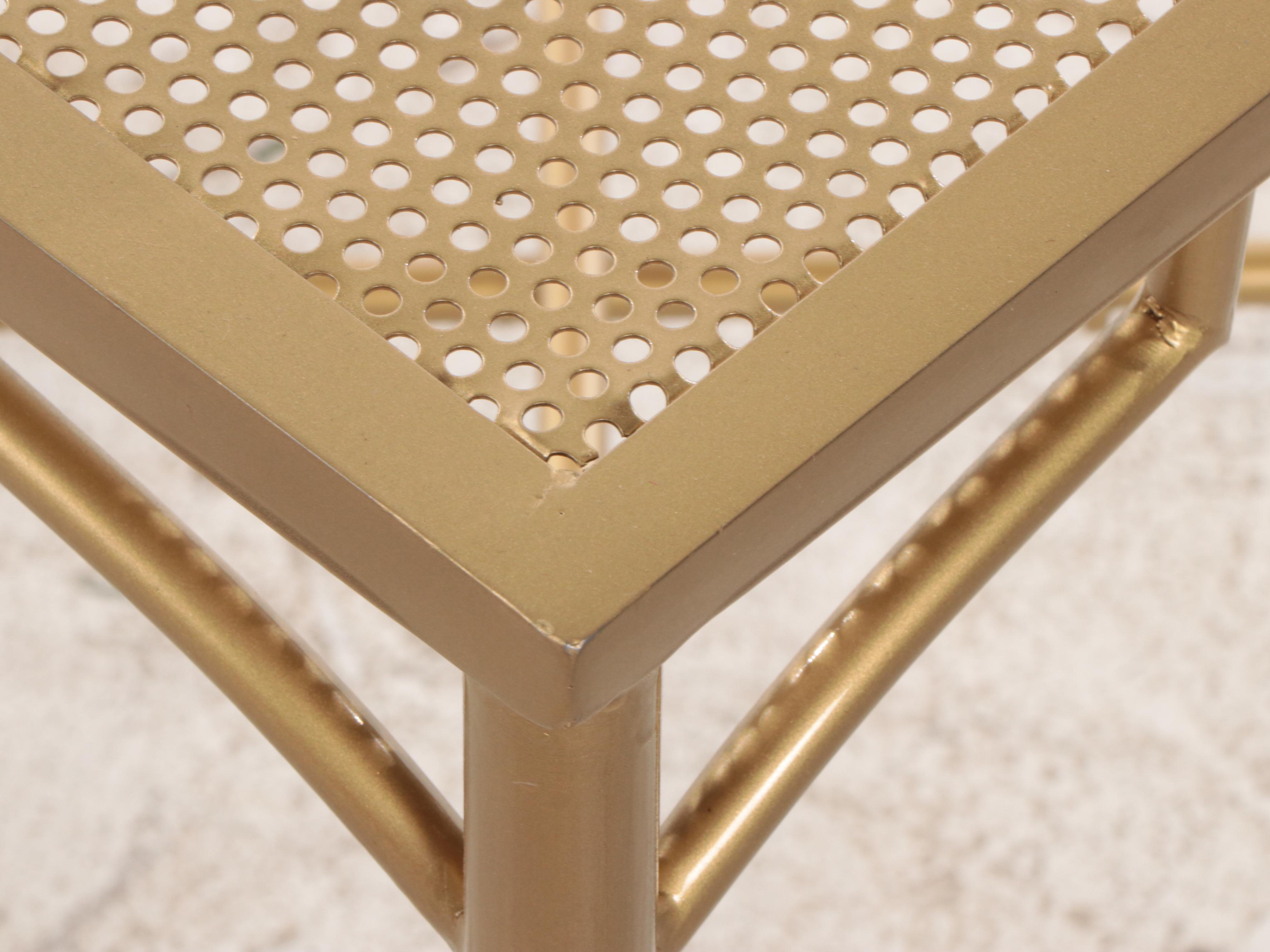 Six Chippendale Style Gold-Painted Metal Side Chairs