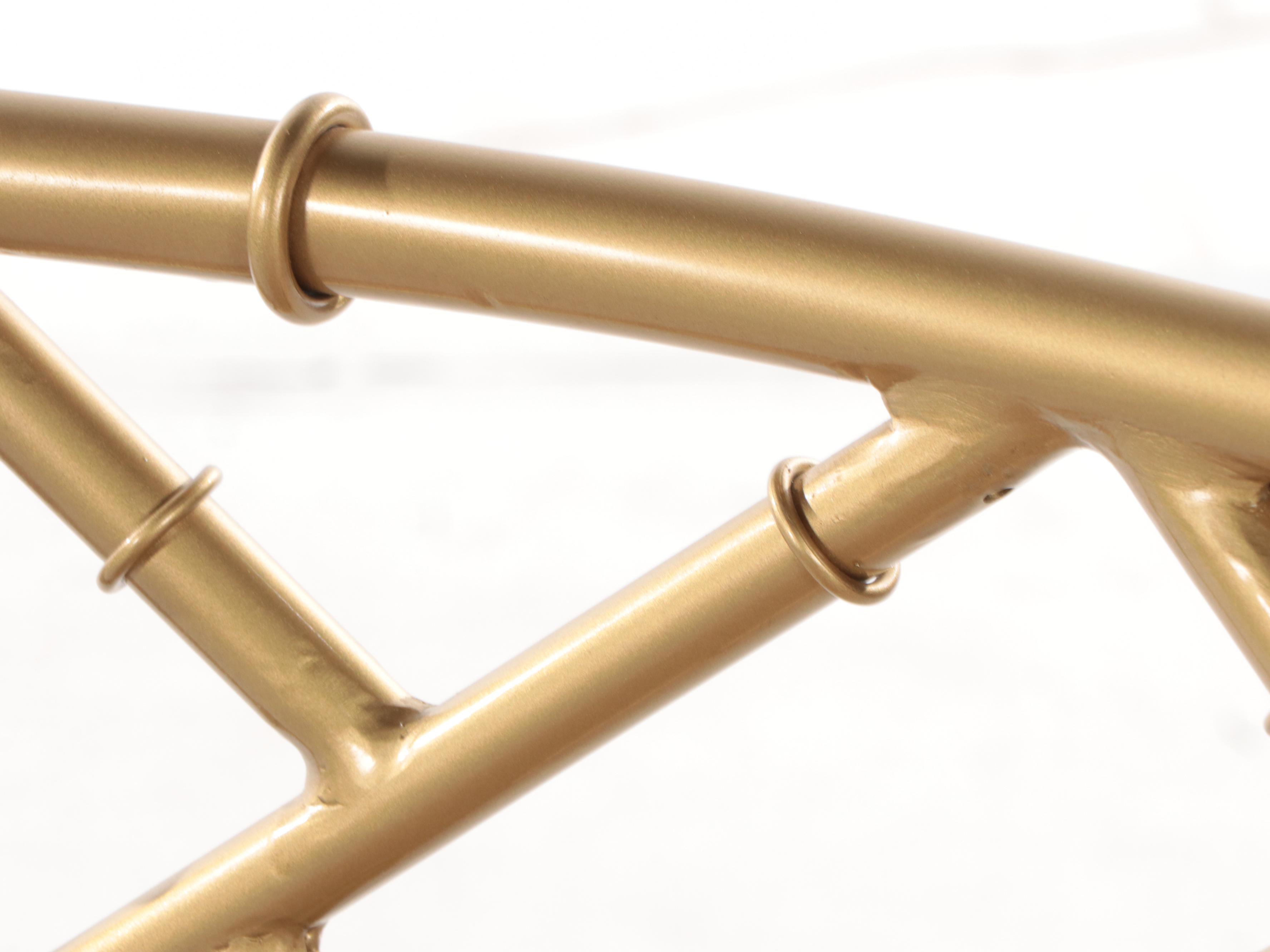 Six Chippendale Style Gold-Painted Metal Side Chairs