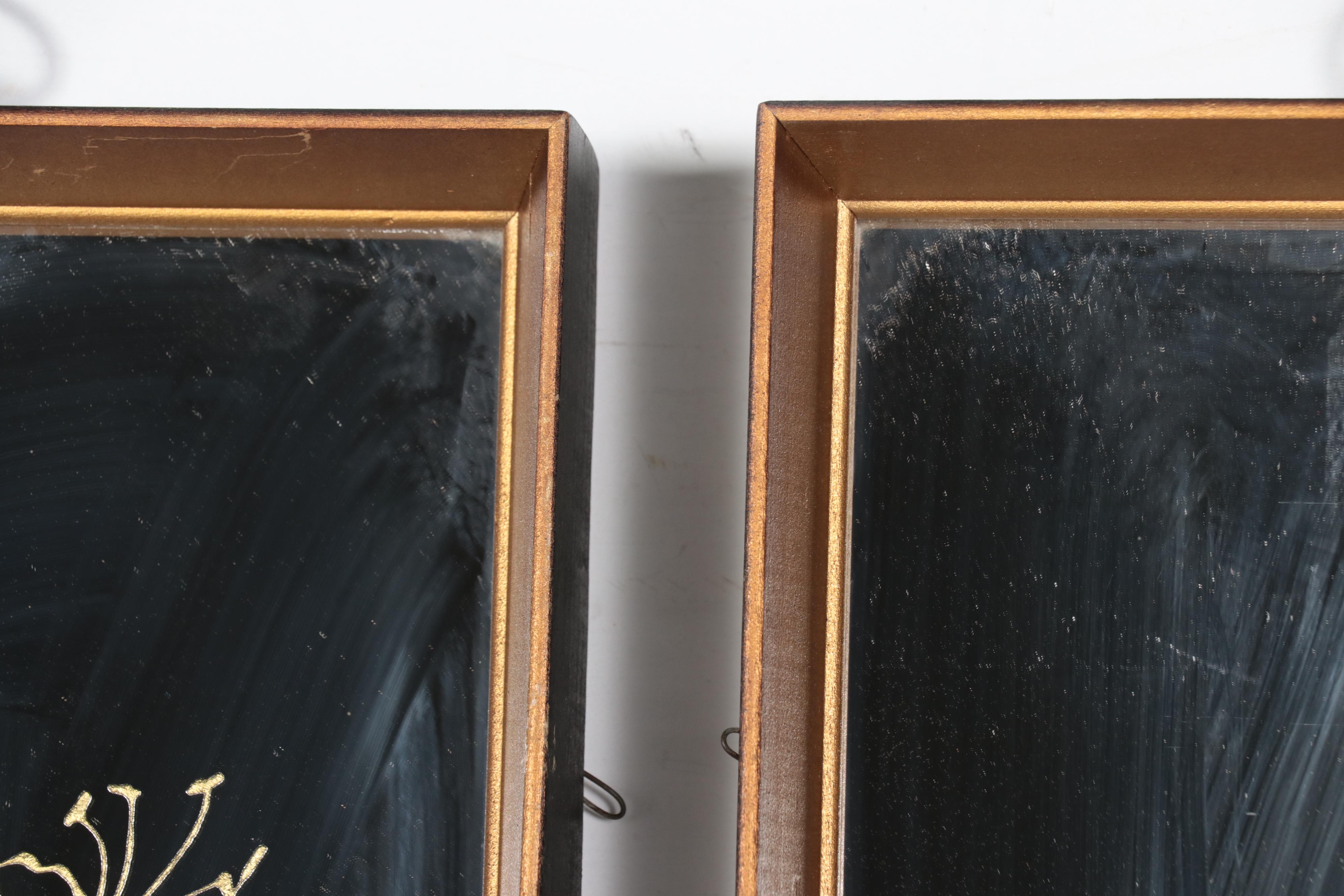 Century Furniture Deco Revival Floral Etched Rectangular Wall Mirrors