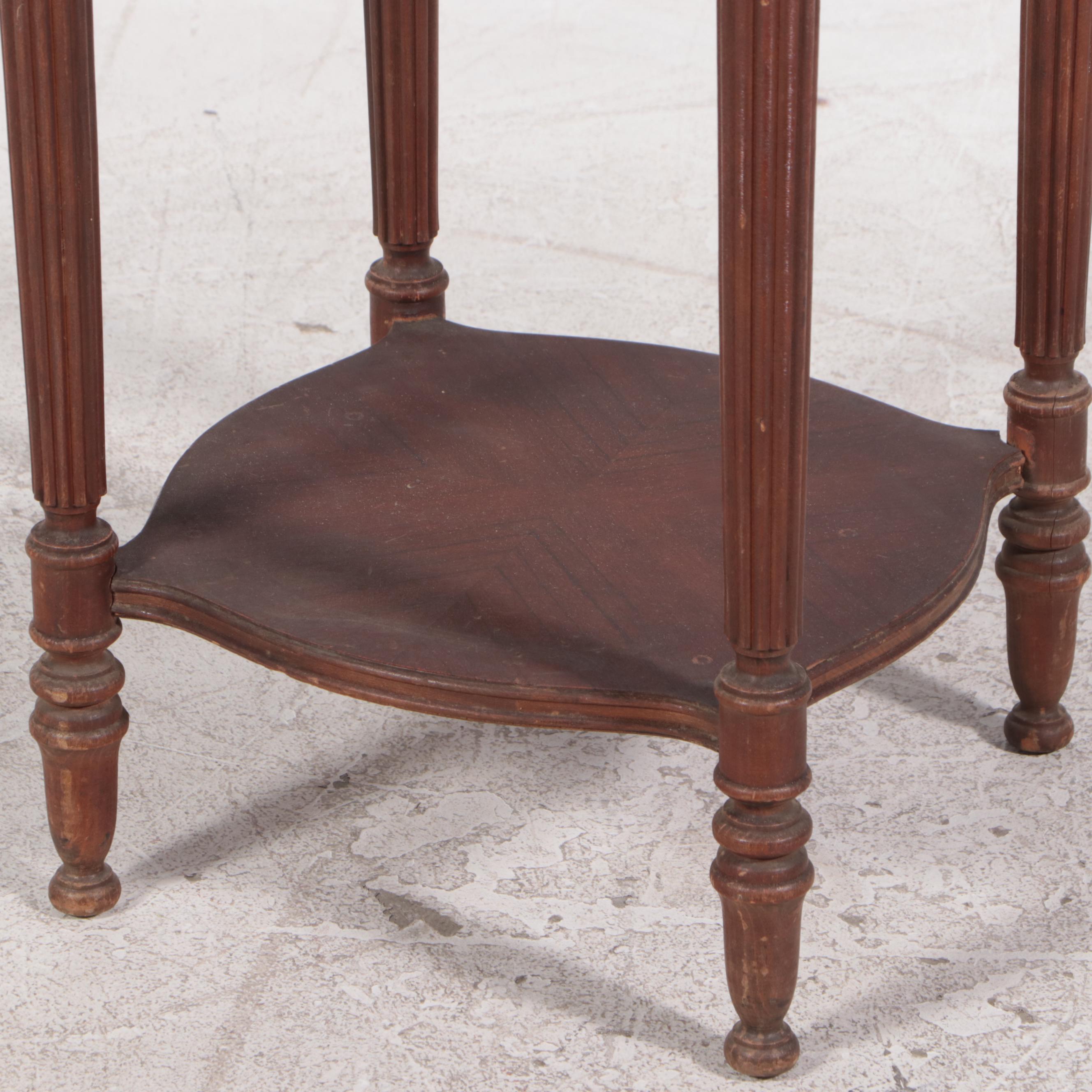 Neoclassical Style Walnut and Hardwood Stand, Mid-20th Century