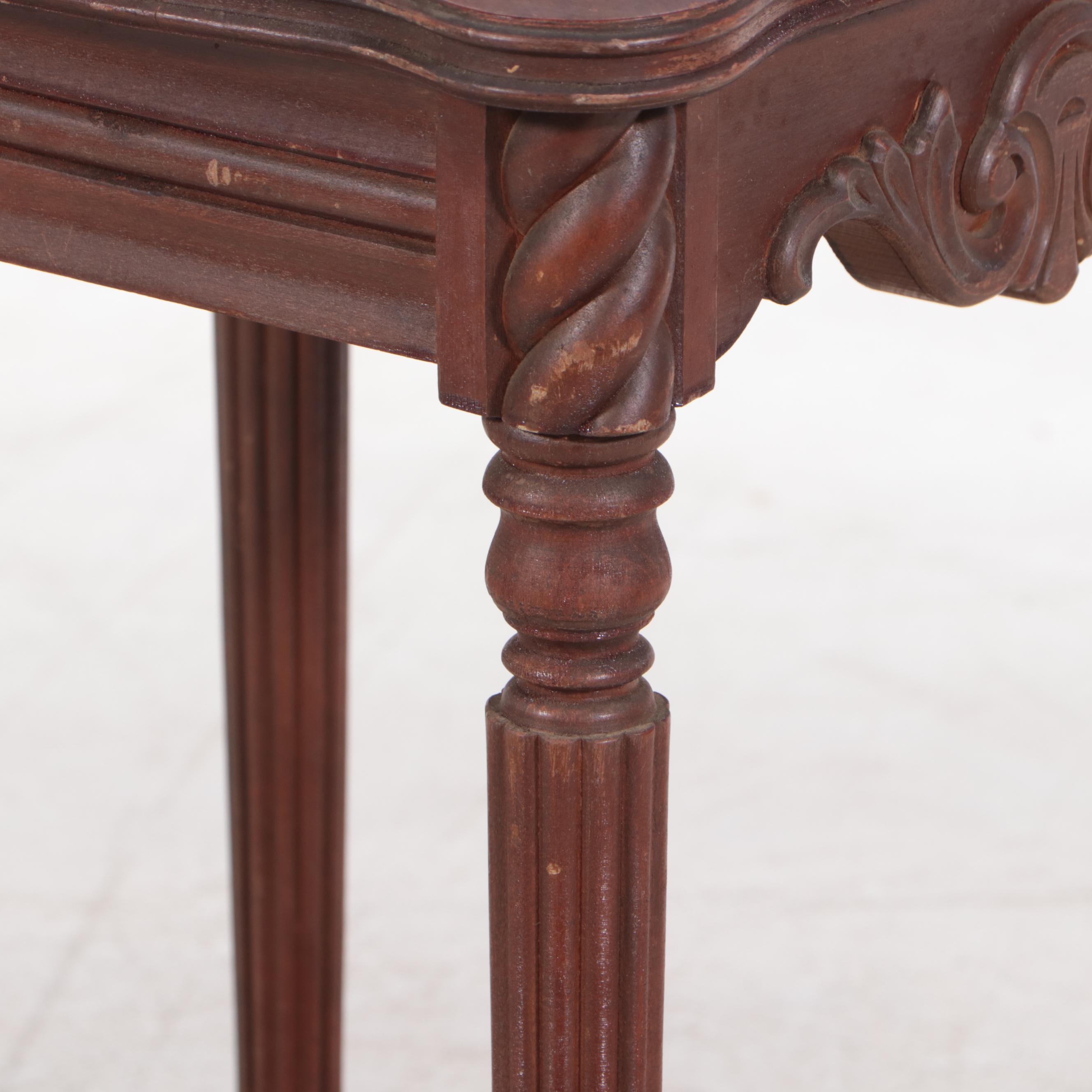 Neoclassical Style Walnut and Hardwood Stand, Mid-20th Century