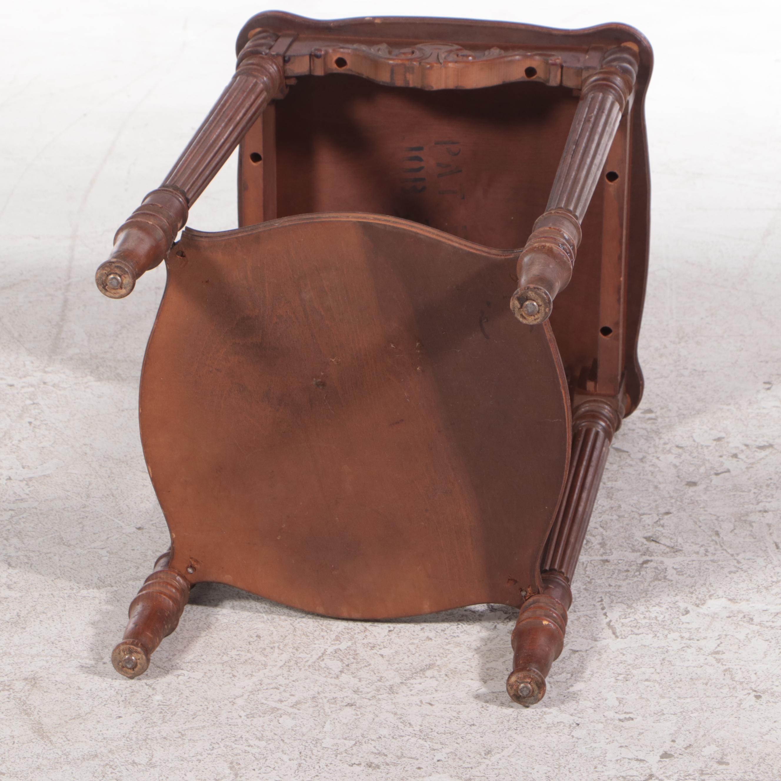 Neoclassical Style Walnut and Hardwood Stand, Mid-20th Century