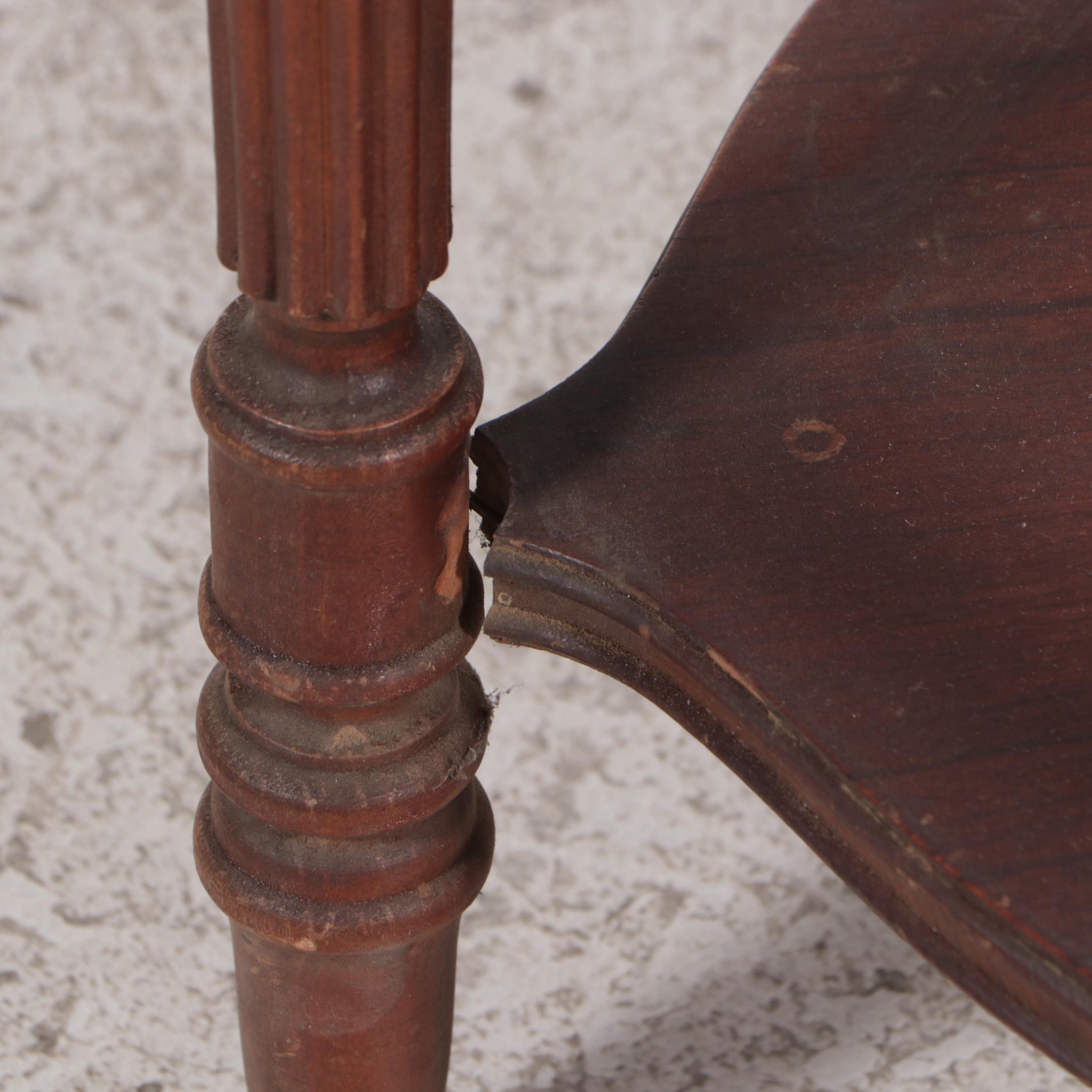 Neoclassical Style Walnut and Hardwood Stand, Mid-20th Century