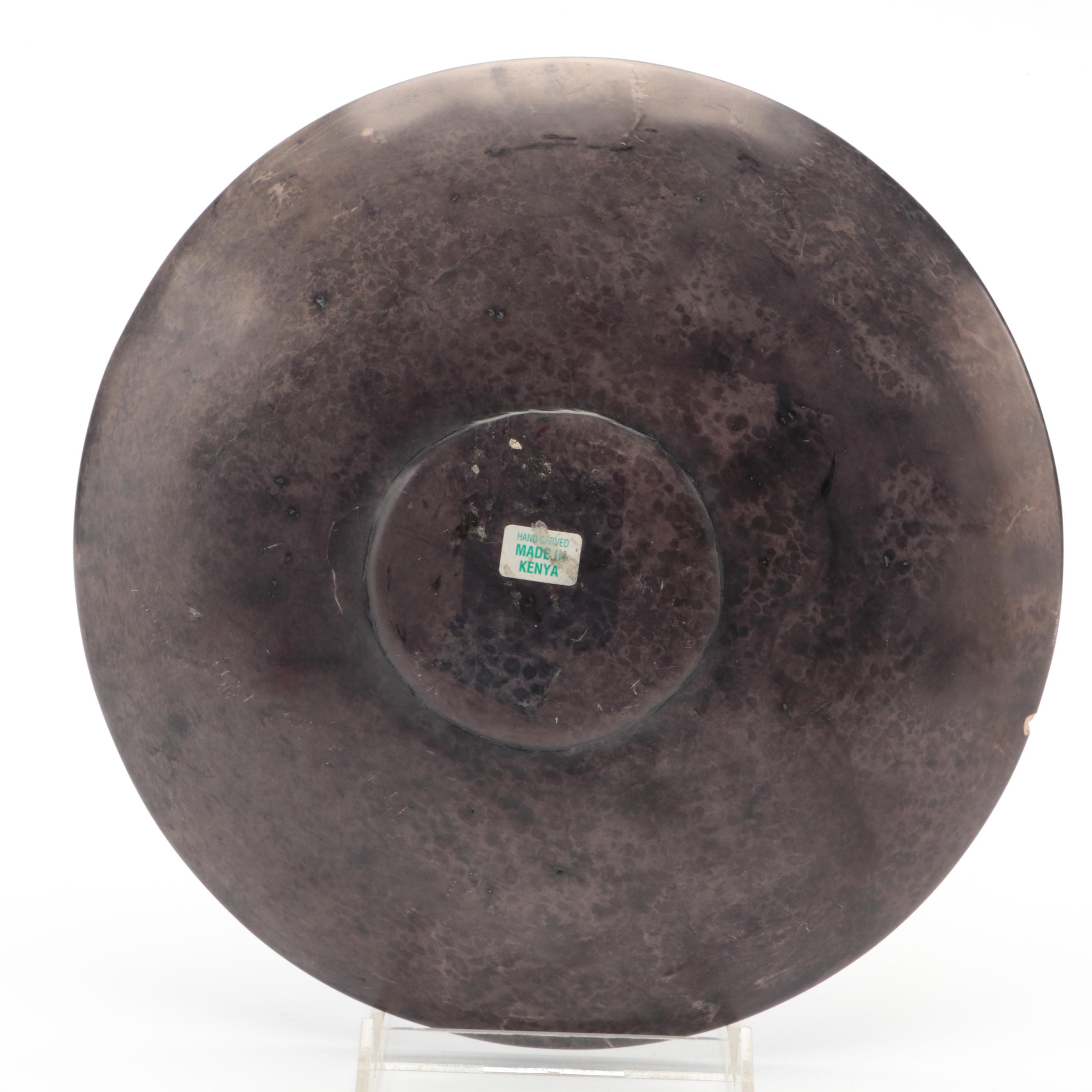 Japanese Brass Tea Pot with International Decorative Plate Collection