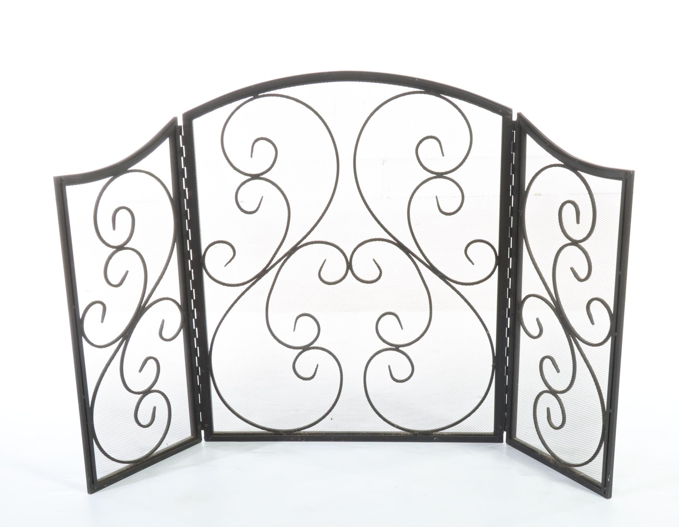 Two Iron and Wire Mesh Fire Screens, Incl. Ana Reza-Hadden for Crate and Barrel