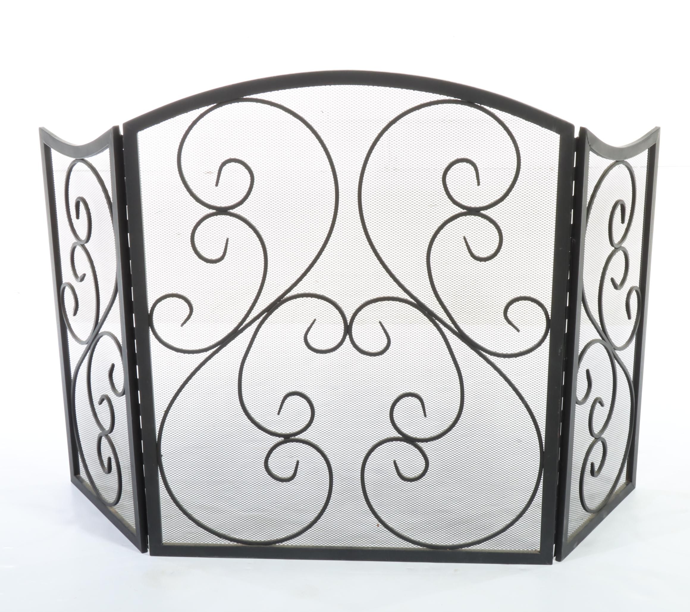 Two Iron and Wire Mesh Fire Screens, Incl. Ana Reza-Hadden for Crate and Barrel