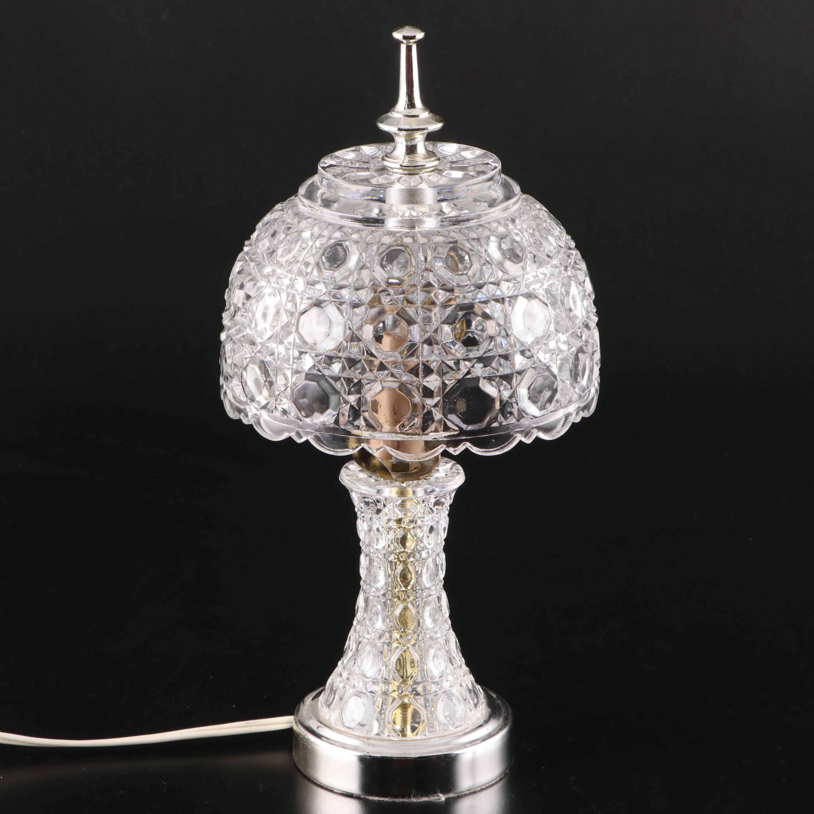 Pressed Glass Boudoir Lamps