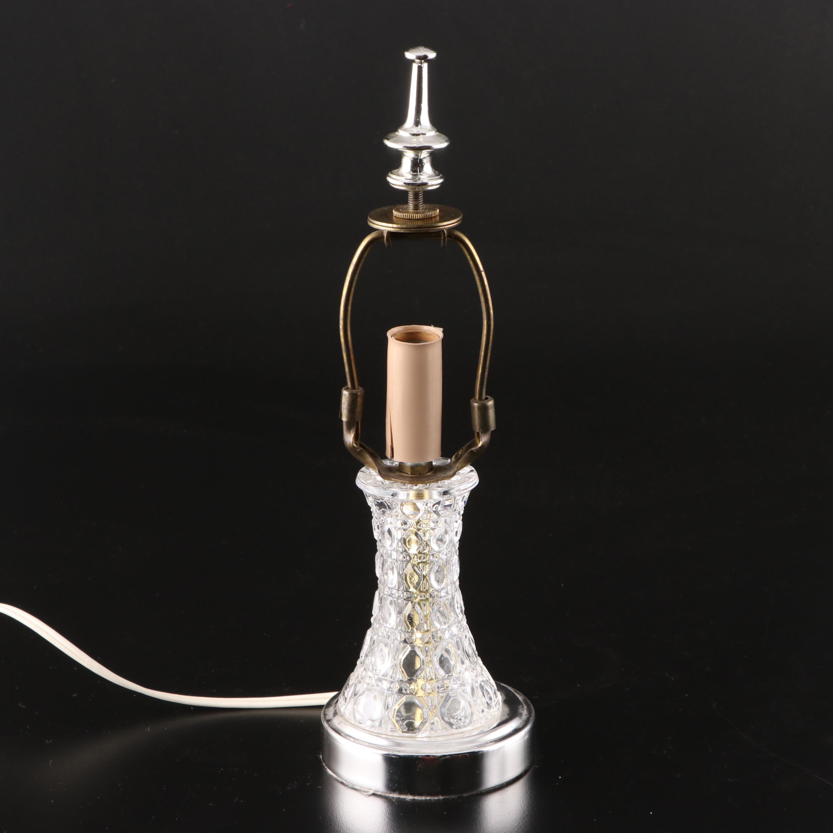 Pressed Glass Boudoir Lamps