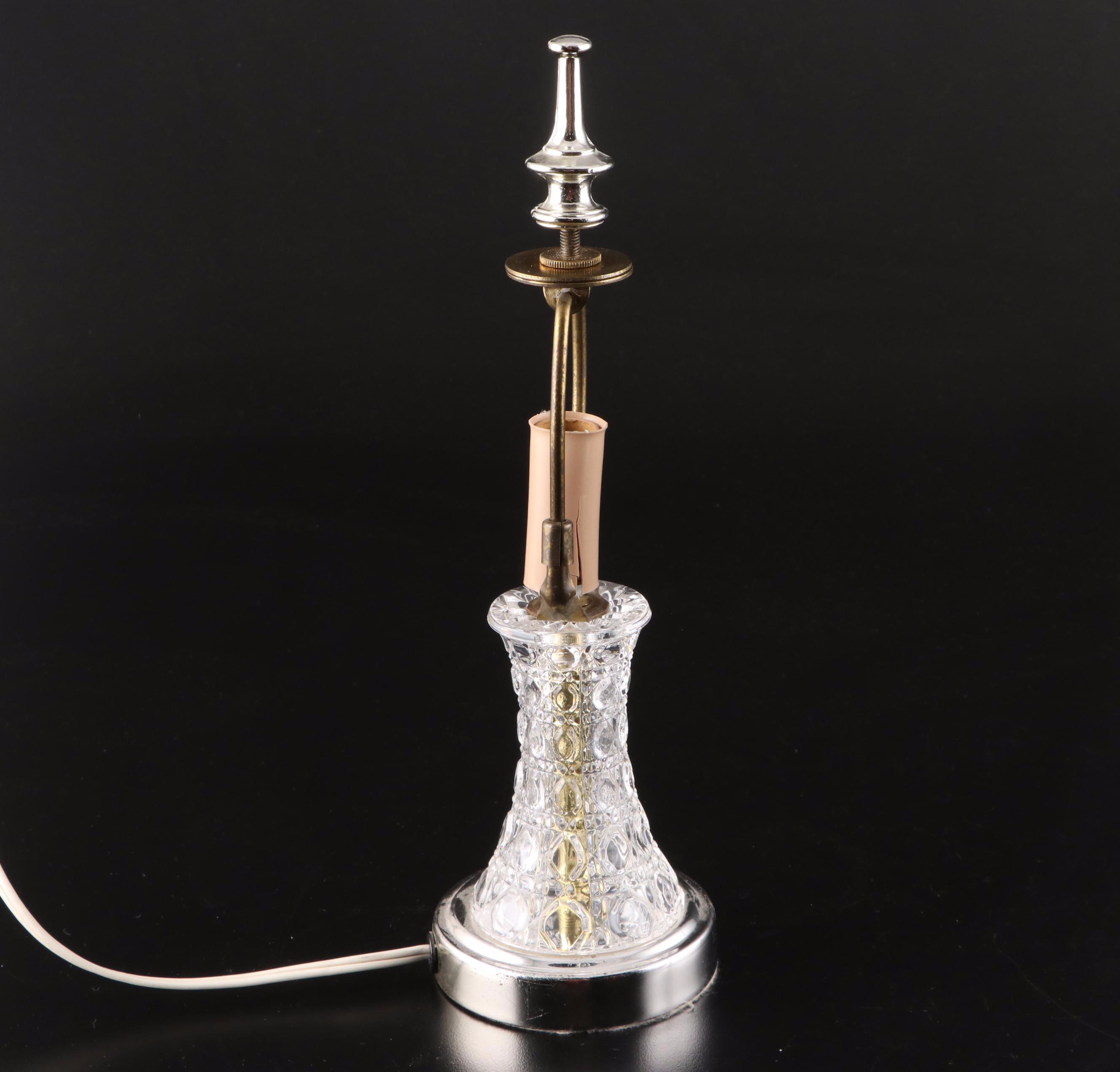 Pressed Glass Boudoir Lamps