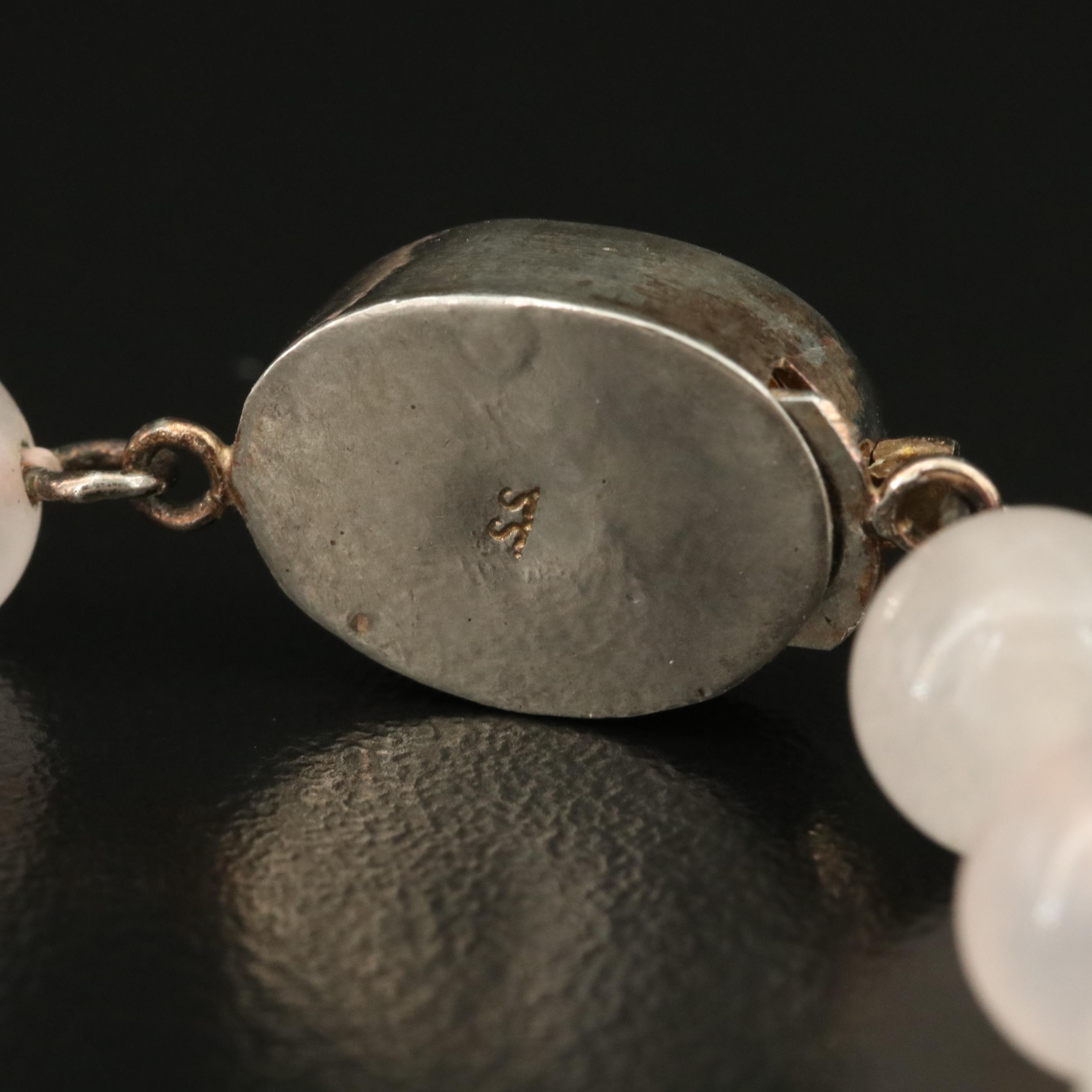 Rose Quartz, Quartz and Turquoise Beaded Necklace Trio Including Sterling