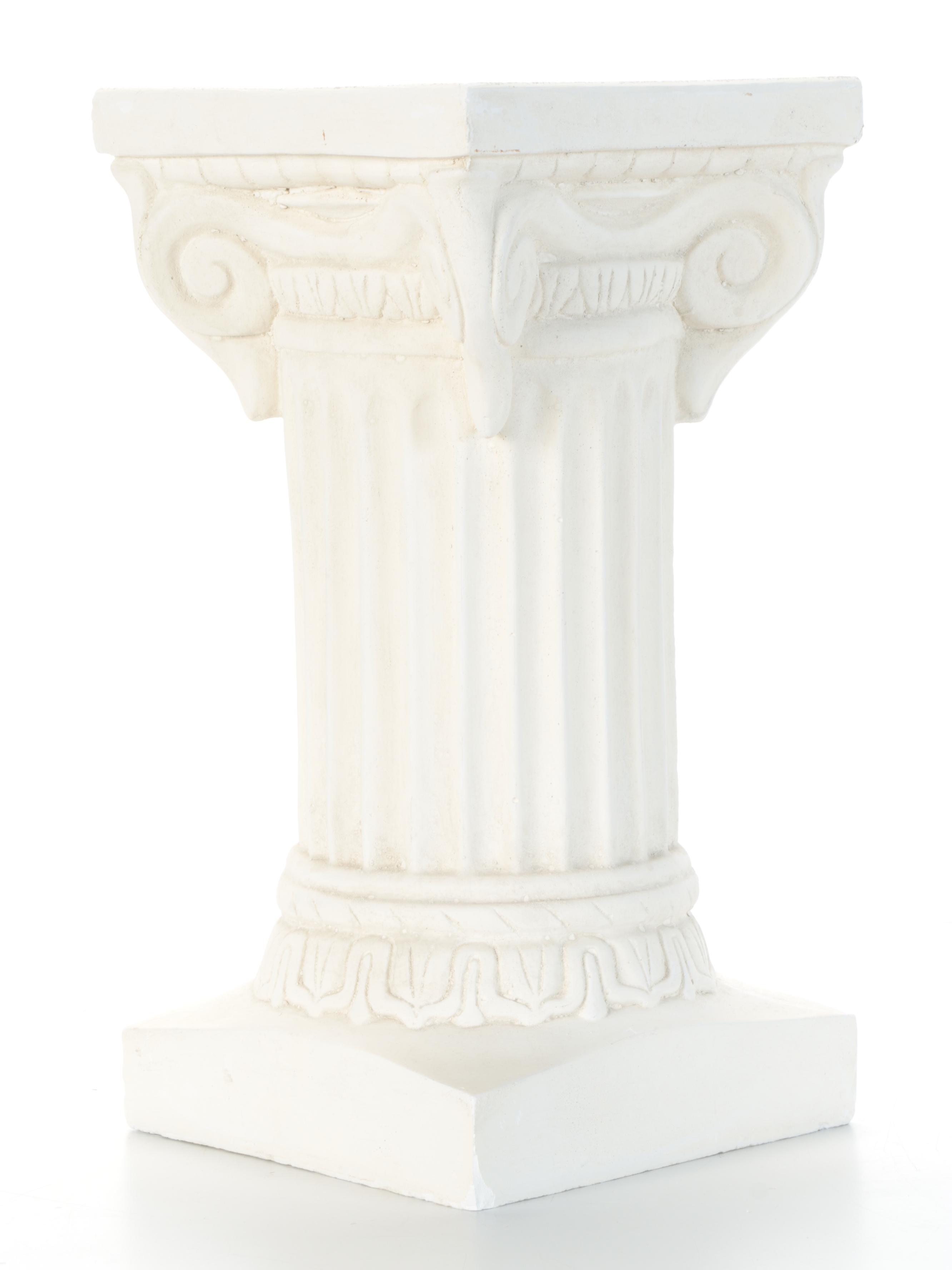 Neoclassical Style Cast Plaster Column With Dress Form Photo Holder