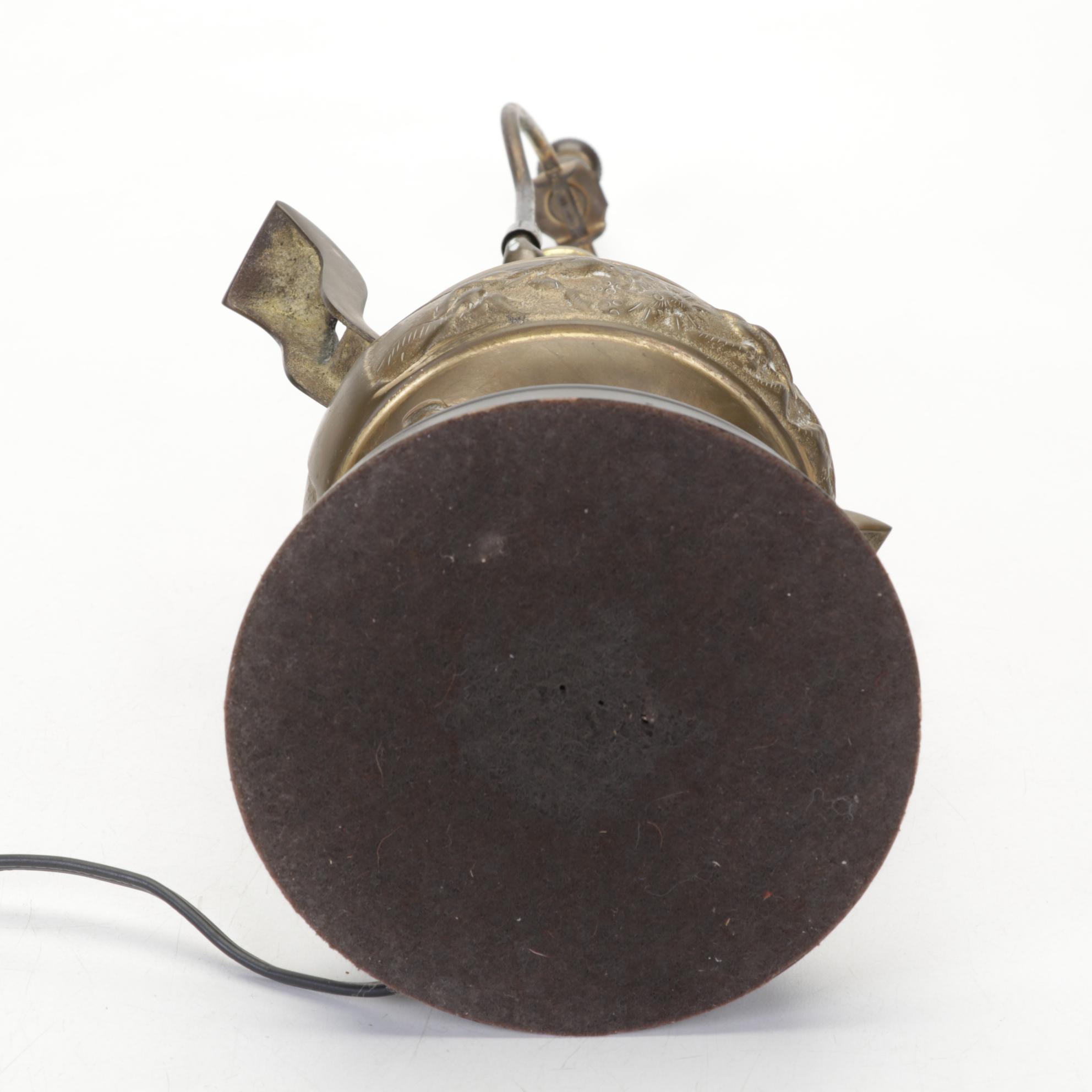 Chinese Brass Censer Lamp, Bagua Feng Shui Mirror, Fukagawa Style Plate, More