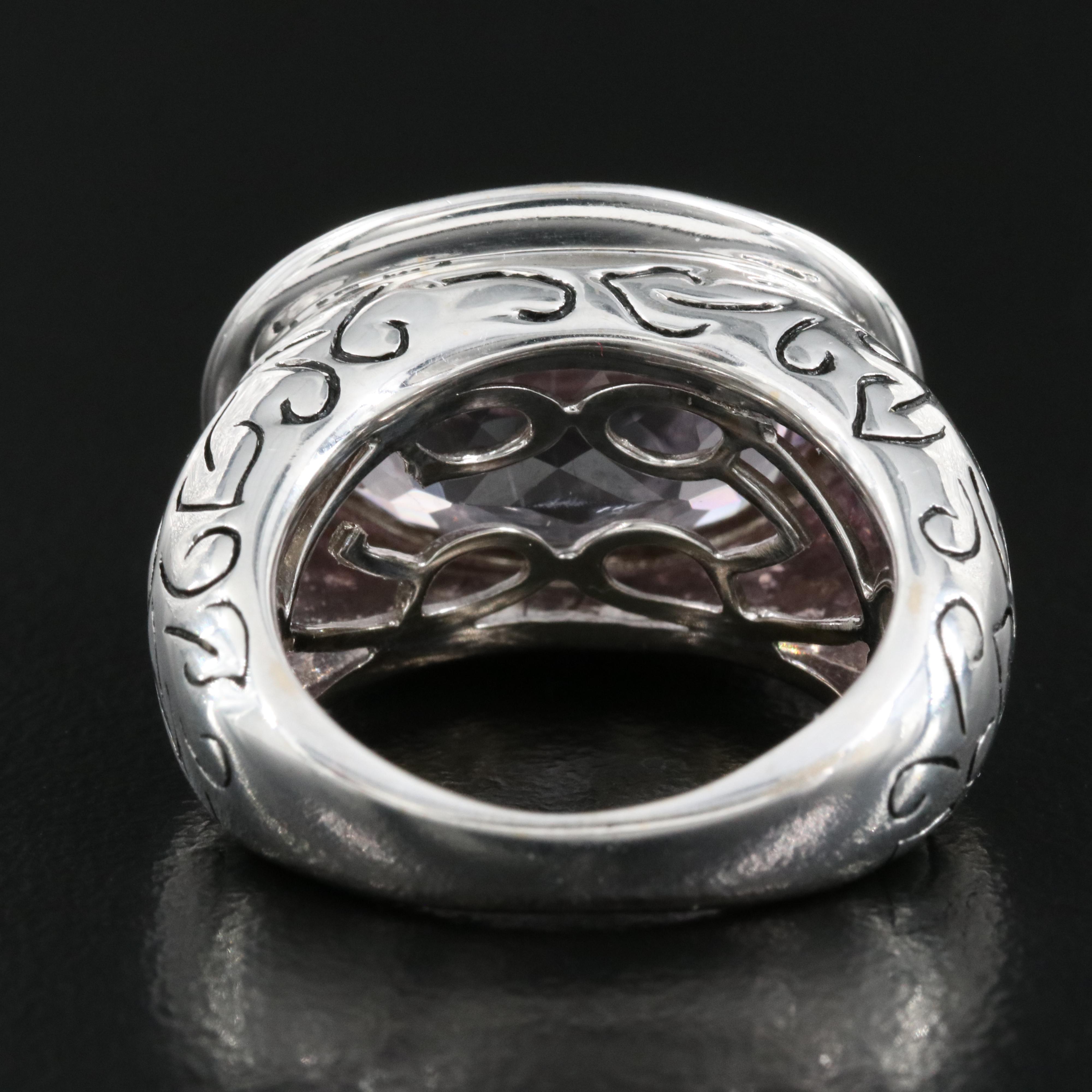 18K 10.83 CT Kunzite and Diamond East-West Ring