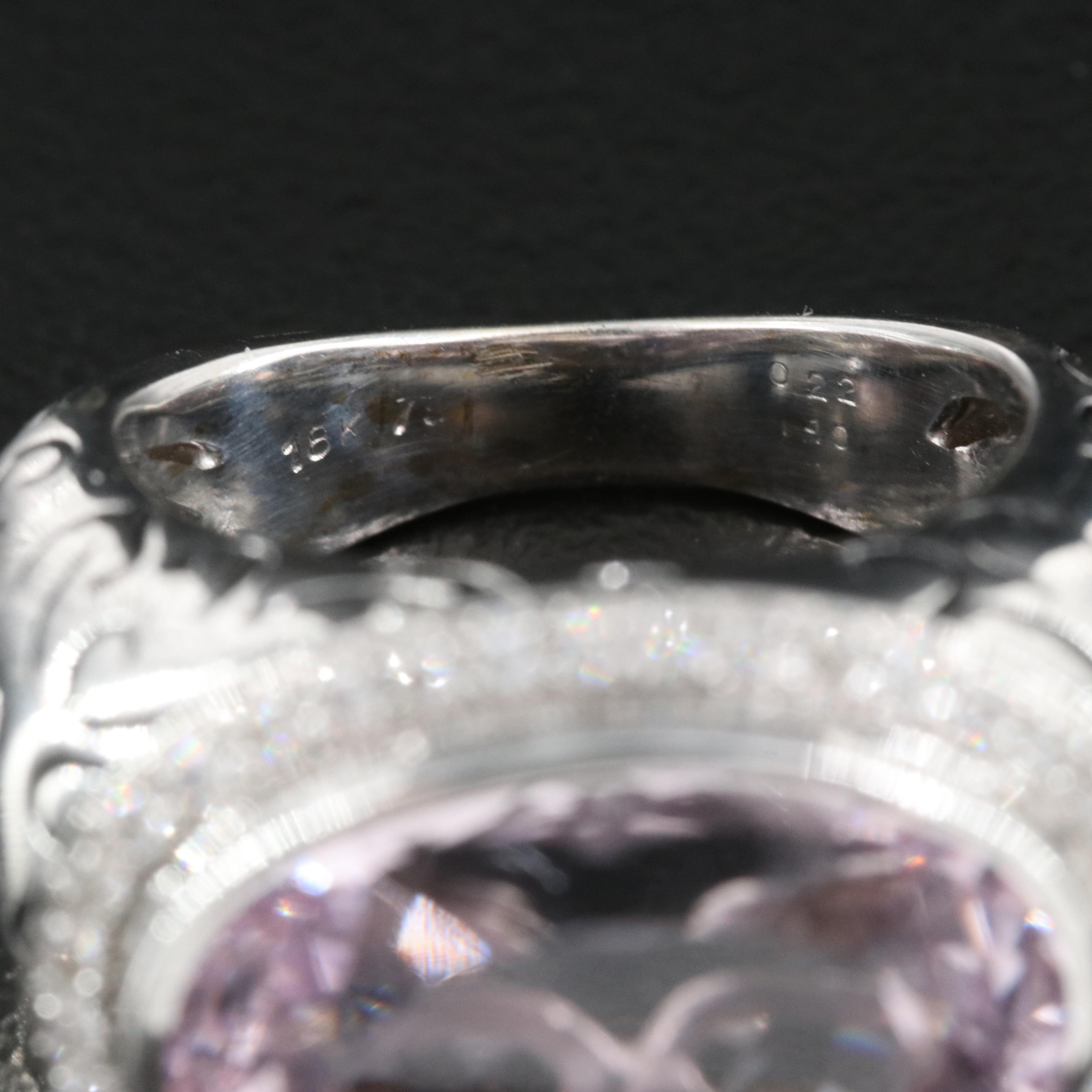 18K 10.83 CT Kunzite and Diamond East-West Ring