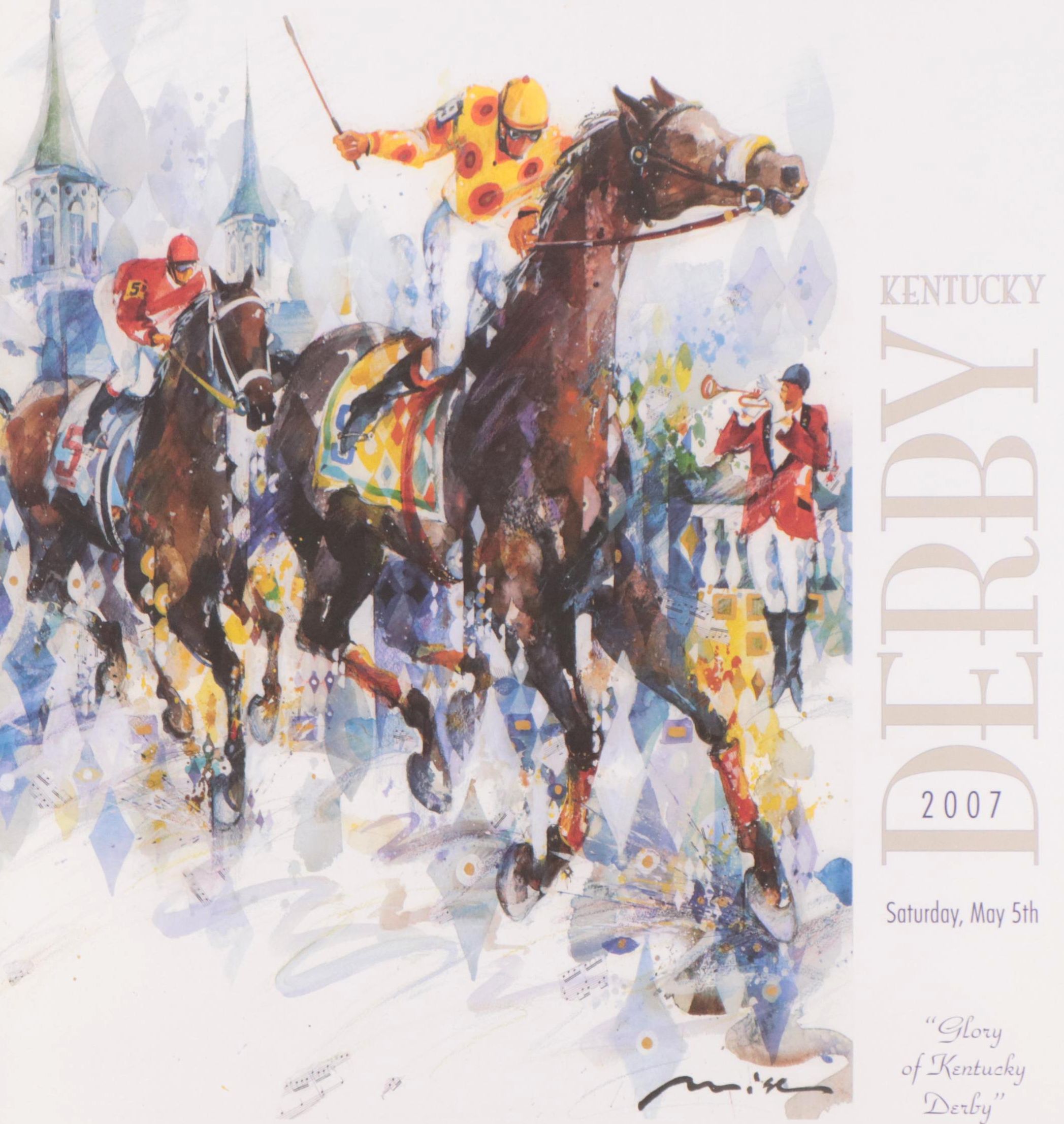 Kentucky Derby 2007 Offset Lithograph Poster After Misha Lenn