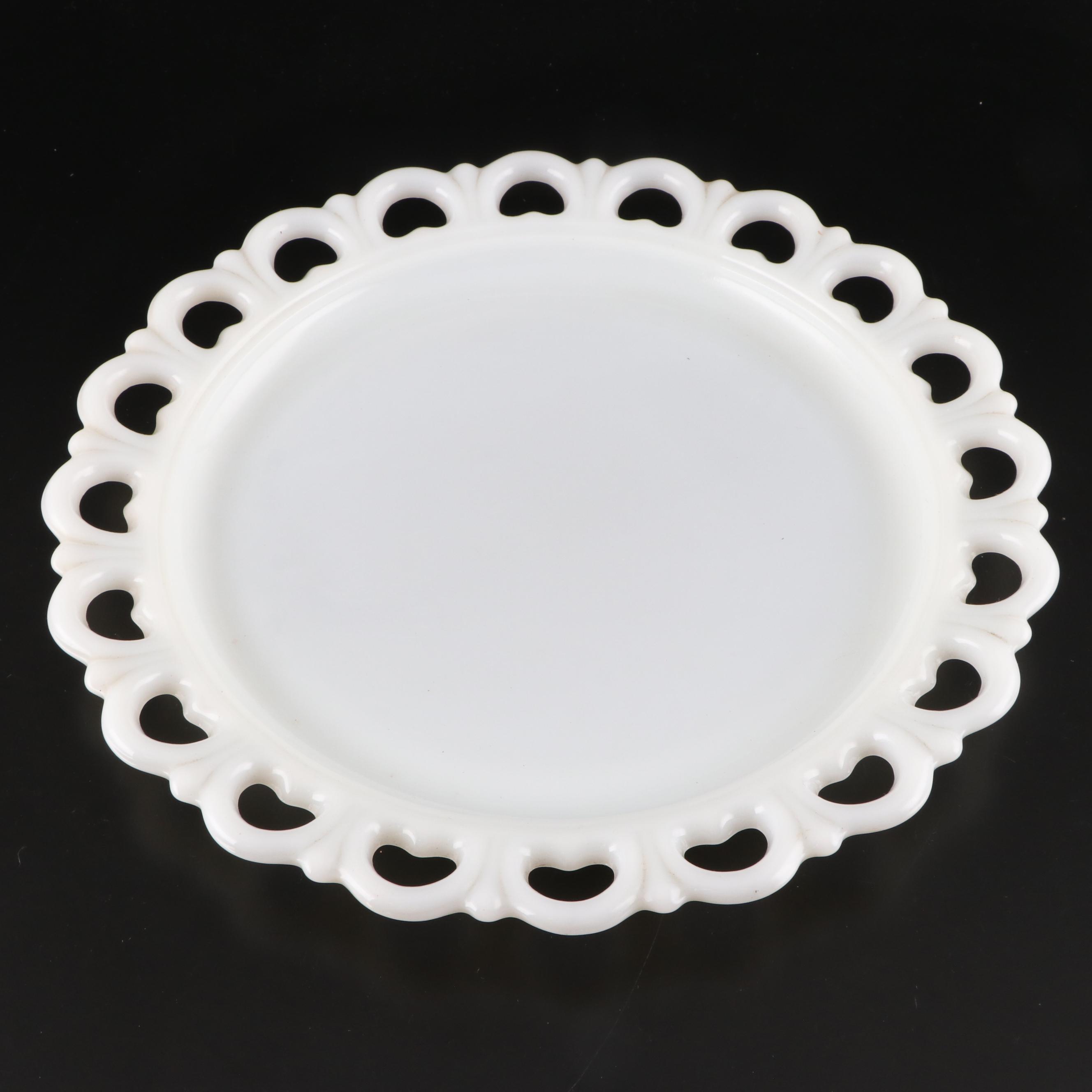 Fire-King Hobnail Vase with Milk Glass Serveware and Table Décor