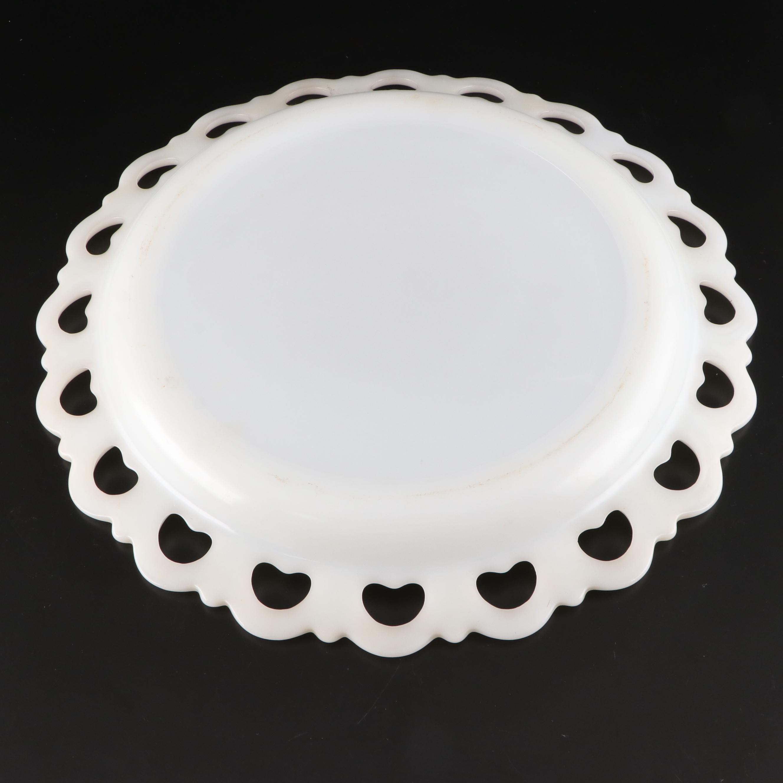 Fire-King Hobnail Vase with Milk Glass Serveware and Table Décor