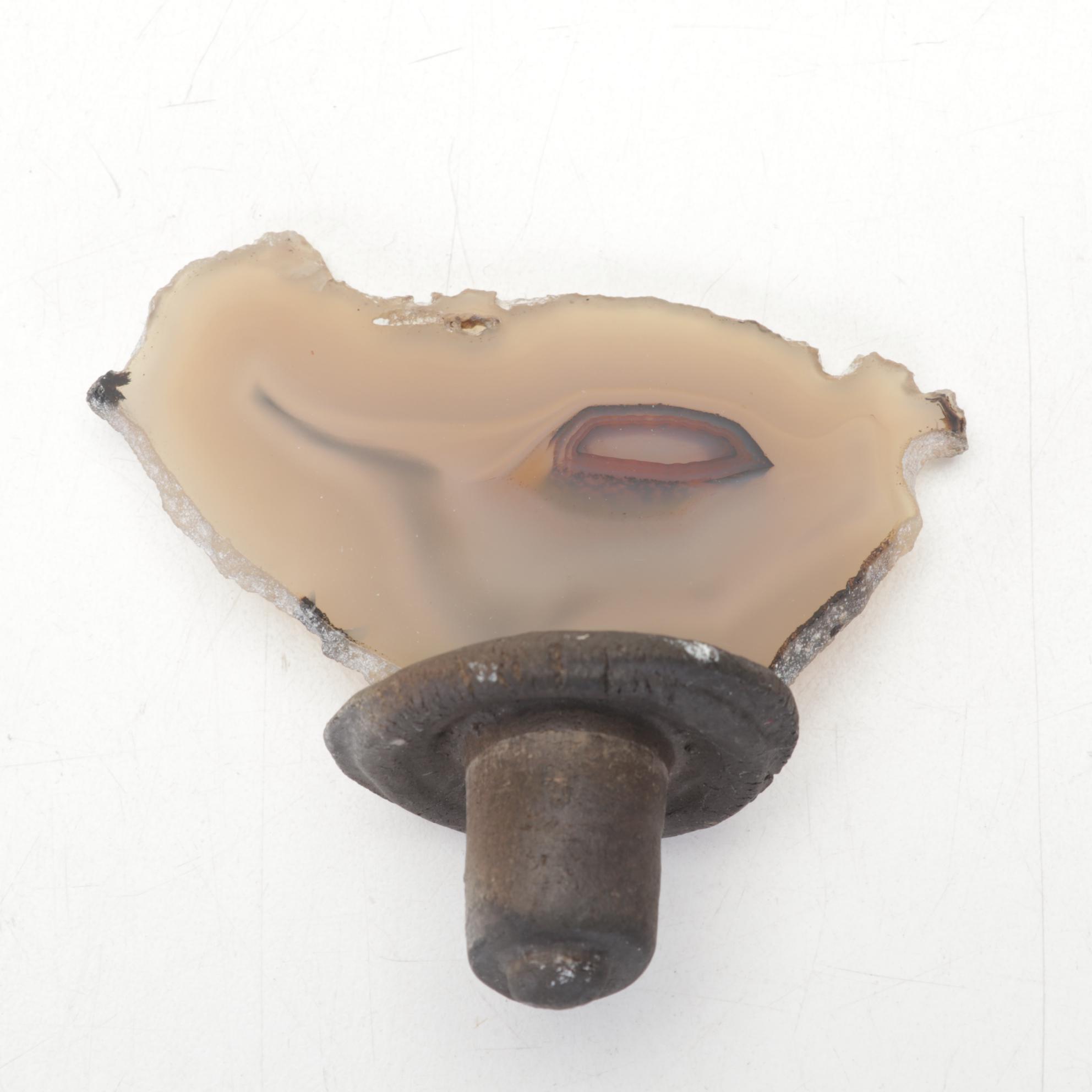 Carved Amethyst Crystal With Banded Calcite Vase, Ceramic Planter, More