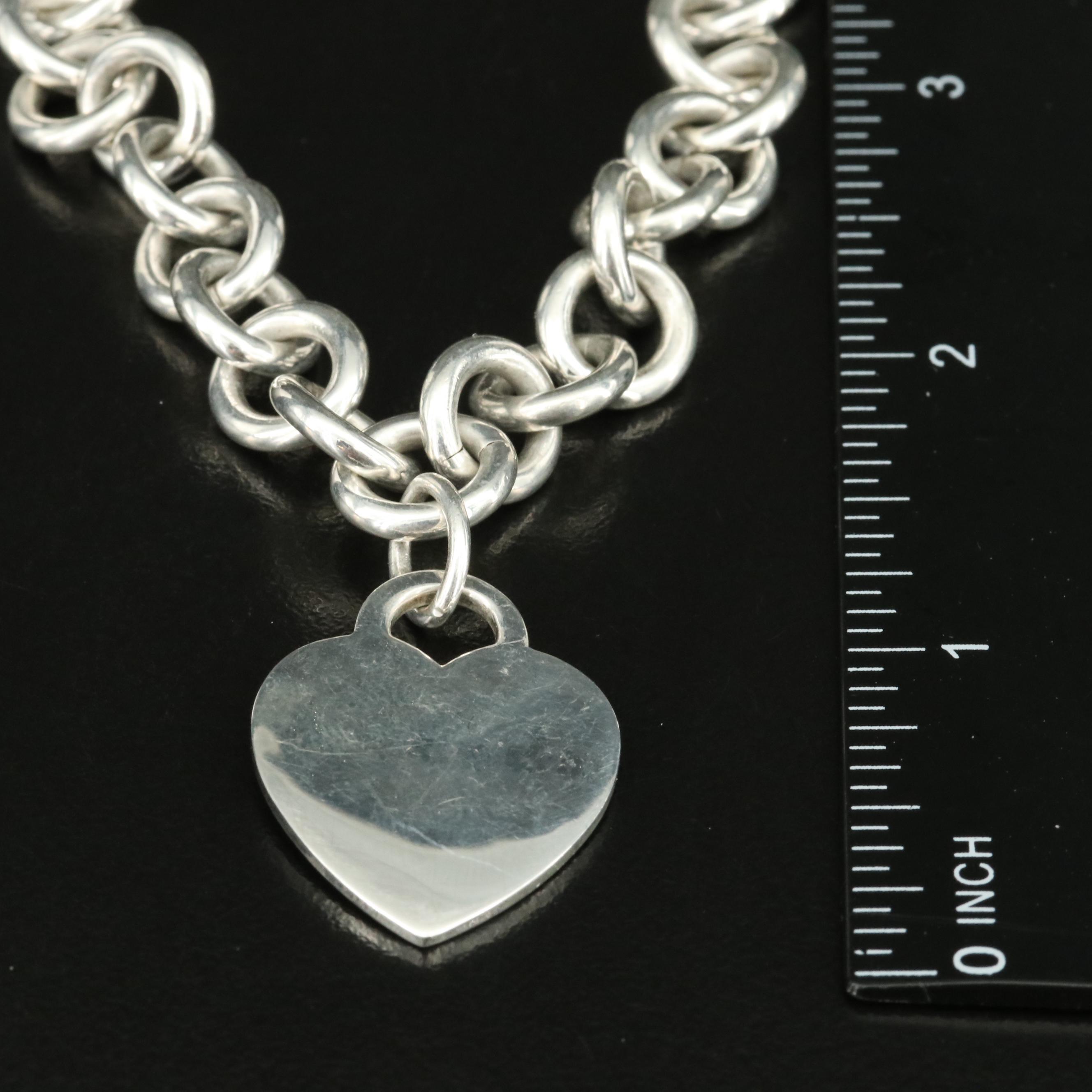 Tiffany & Co. Sterling Heart Tag Necklace
