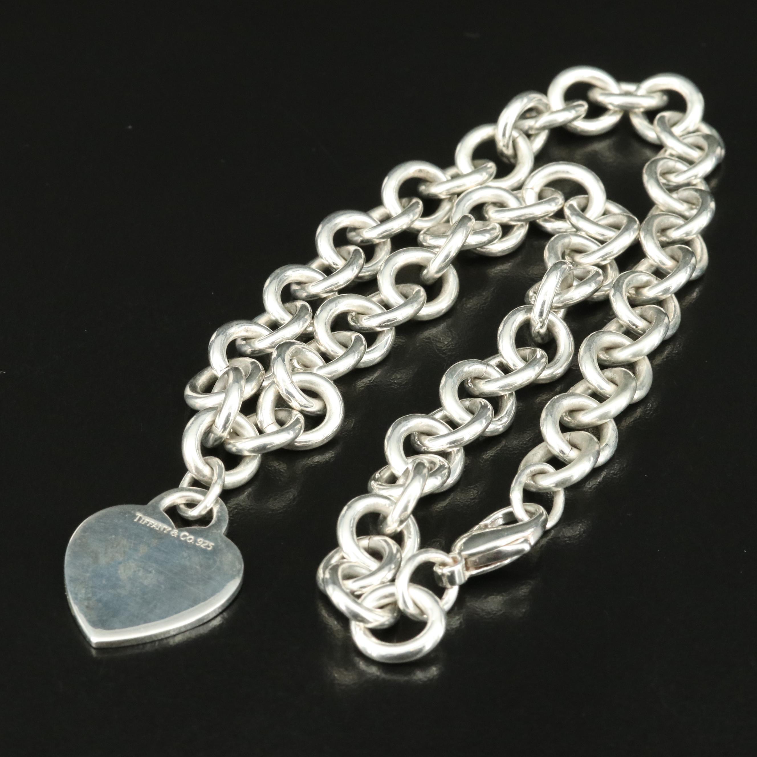 Tiffany & Co. Sterling Heart Tag Necklace