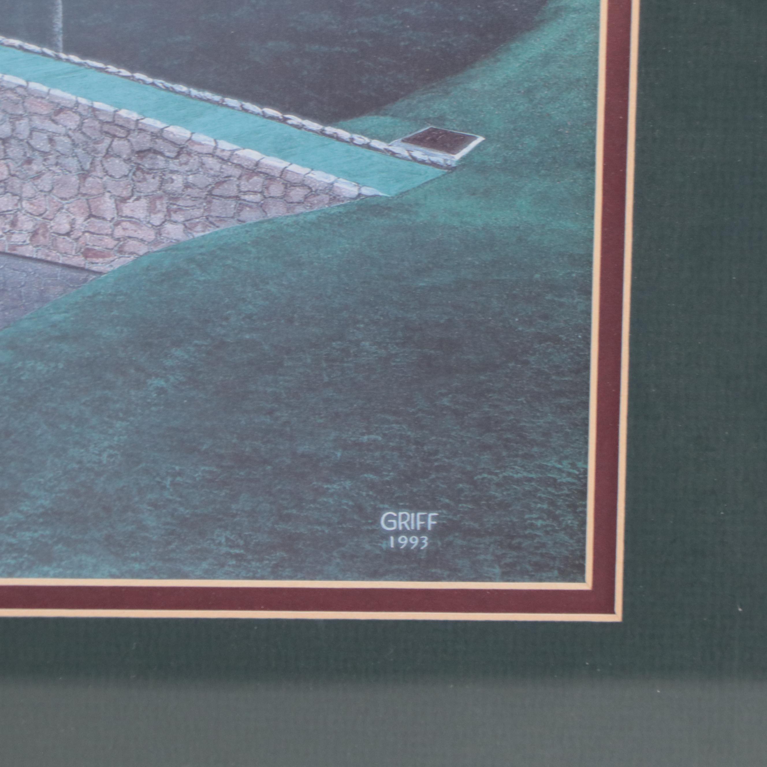 Offset Lithographs of Golf Scenes After George Griff, Late 20th Century