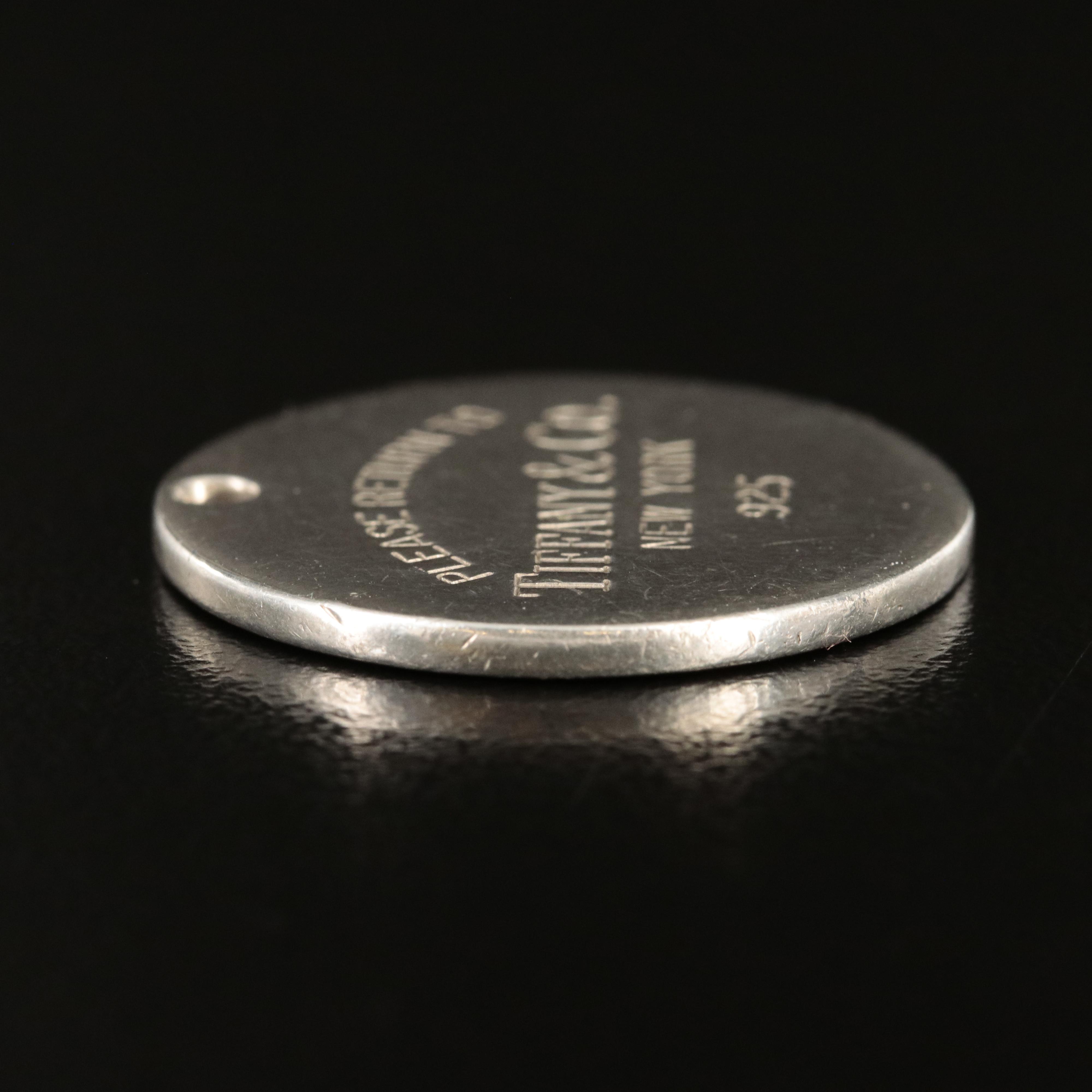 Tiffany & Co. "Return to Tiffany" Sterling Commemorative Pendant